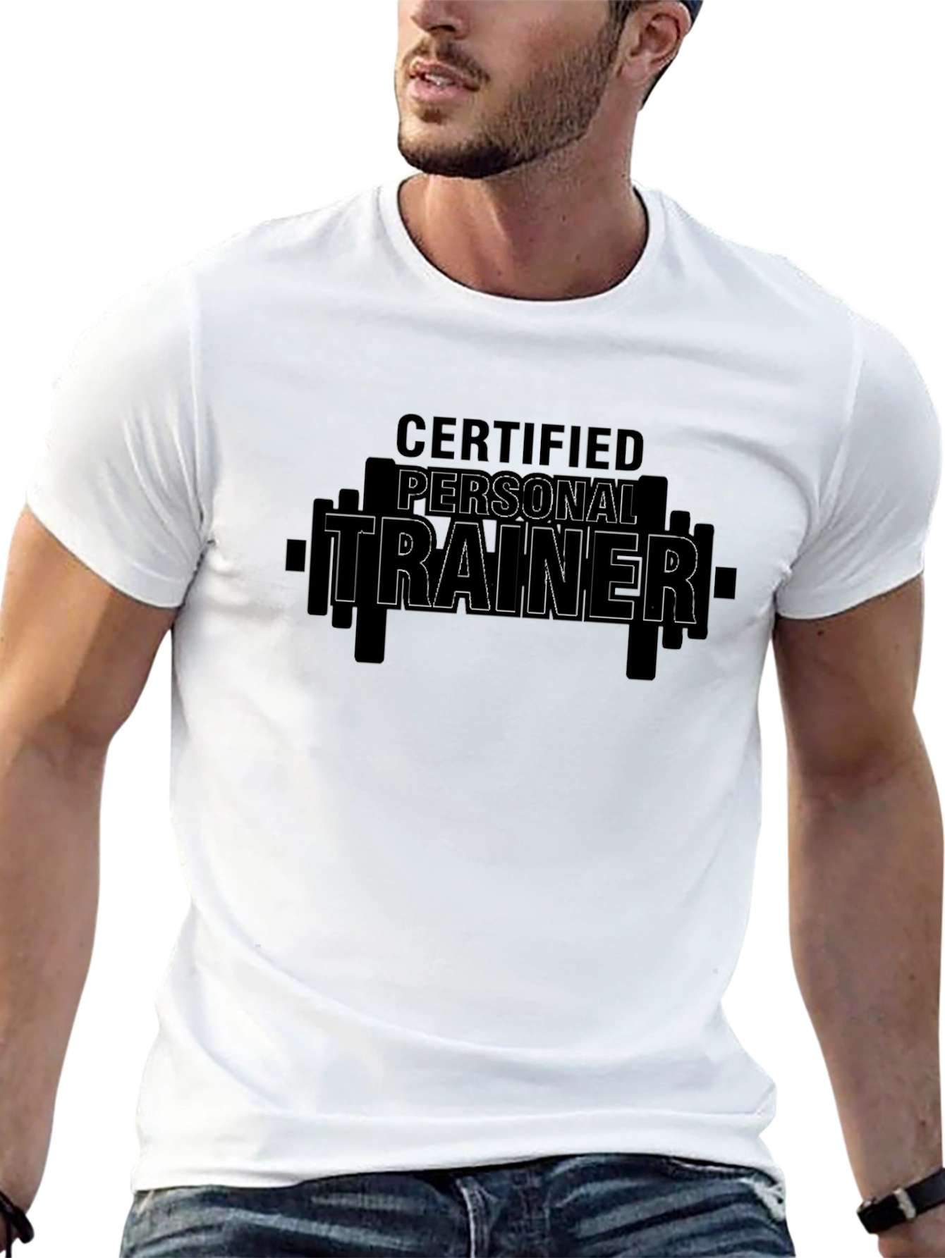 Black Certified Personal Trainer Black T-Shirt view 13