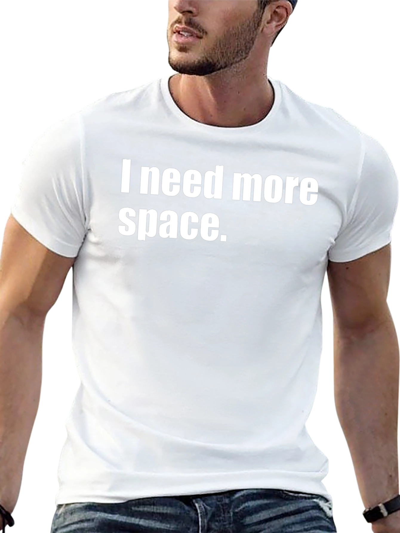 Black I Need More Space T-Shirt - Funny Graphic Tee view 13
