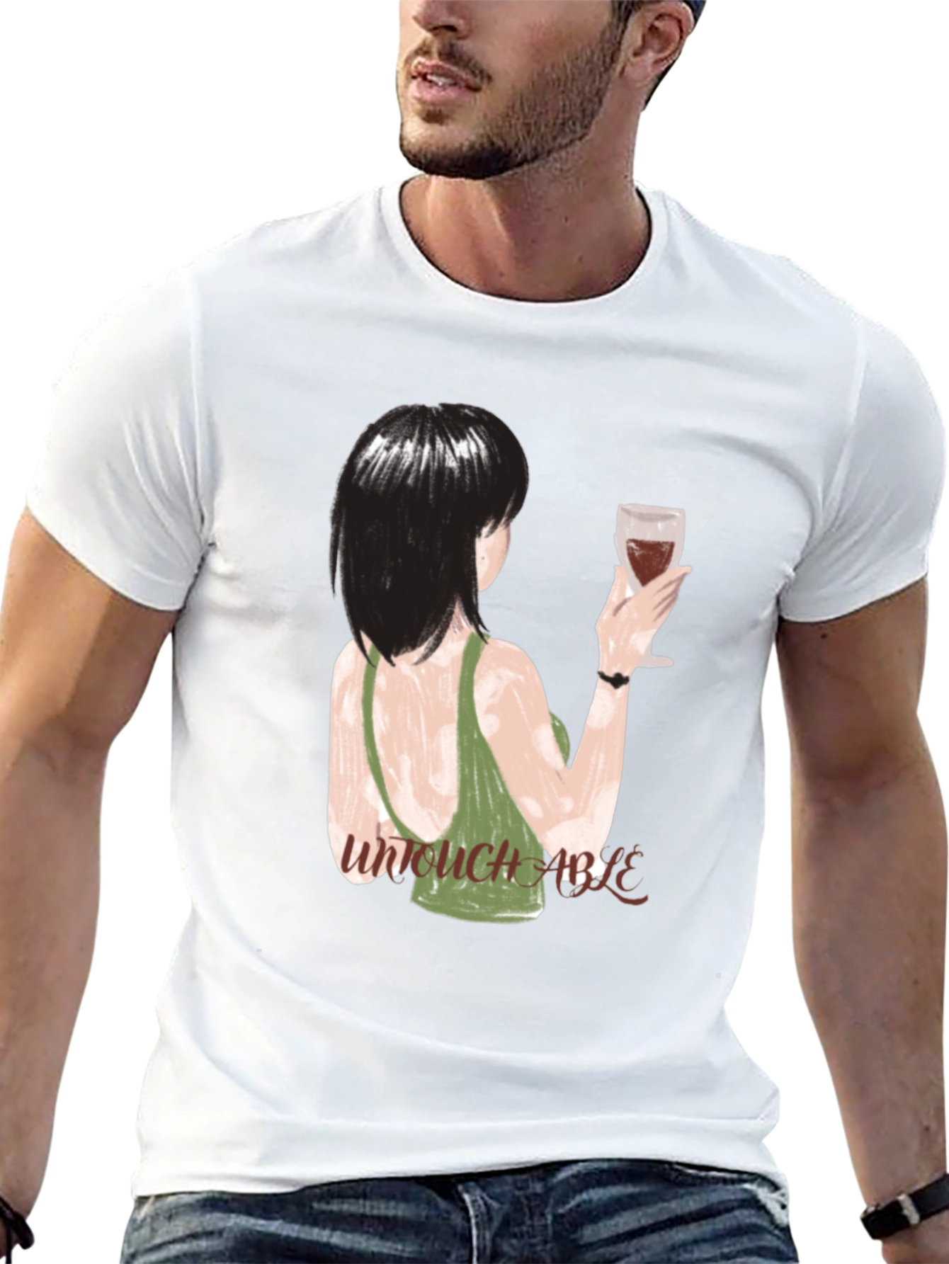 Black Untouchable Graphic Tee - Artistic Women's Design view 13