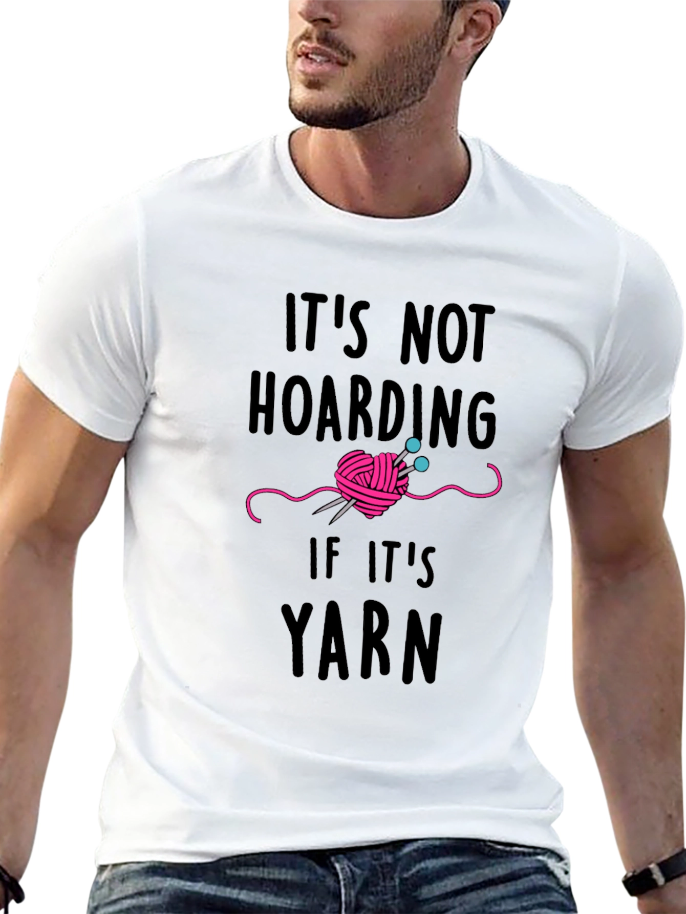 Black Yarn Lover T-Shirt - It's Not Hoarding view 13