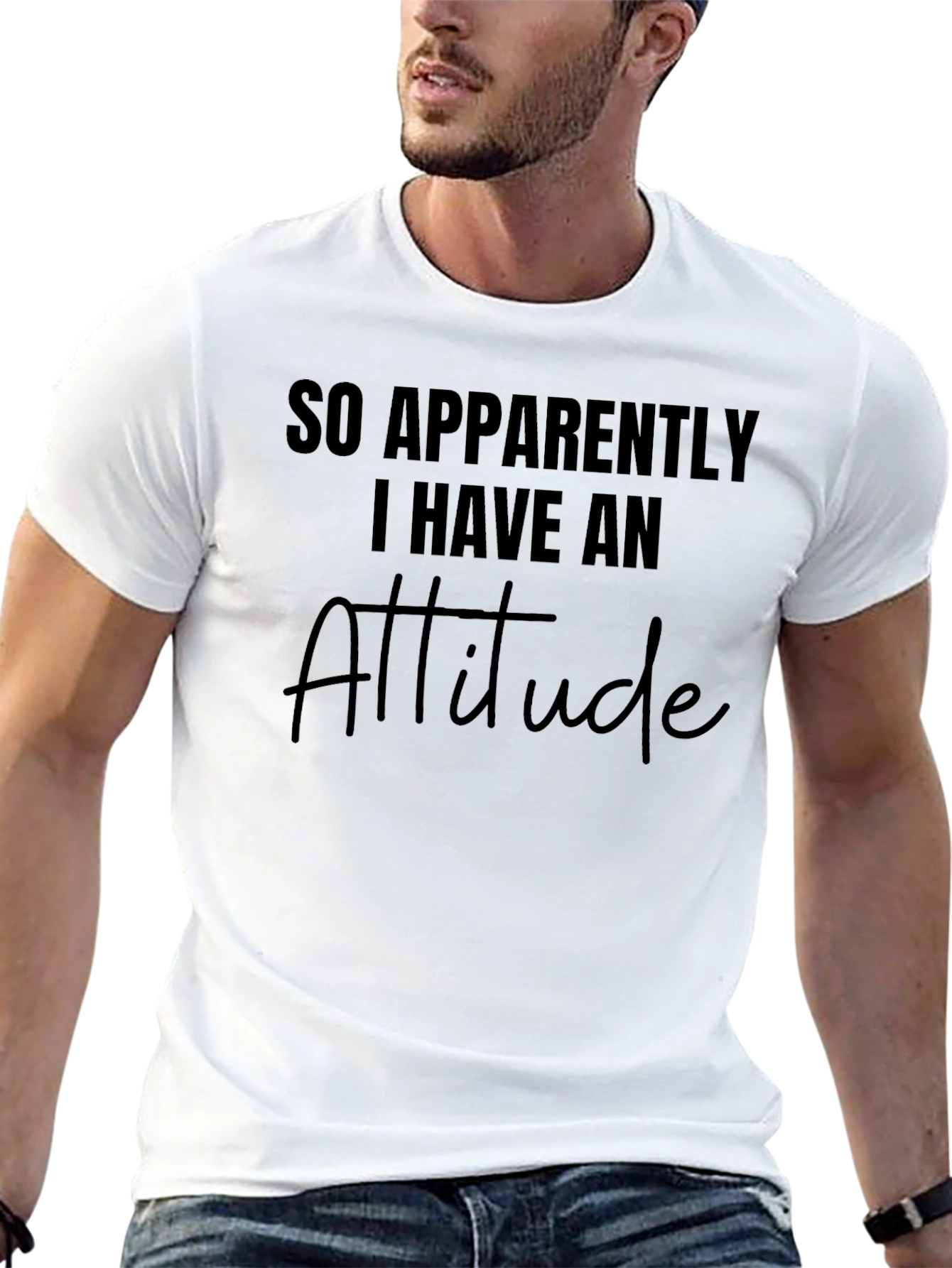Black Attitude Black T-Shirt - Funny Slogan Tee view 13