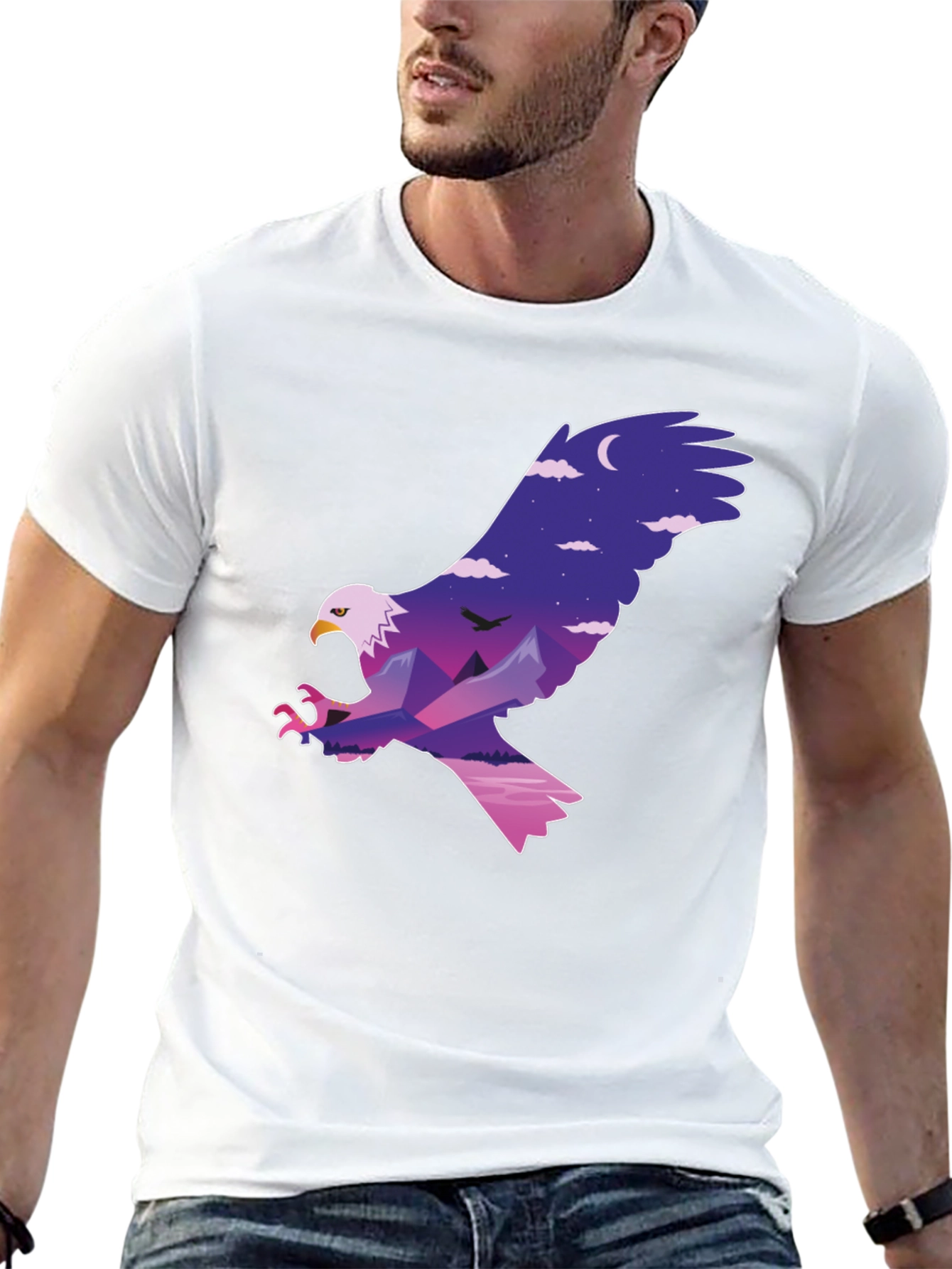 Black Eagle Mountainscape Graphic T-Shirt view 13