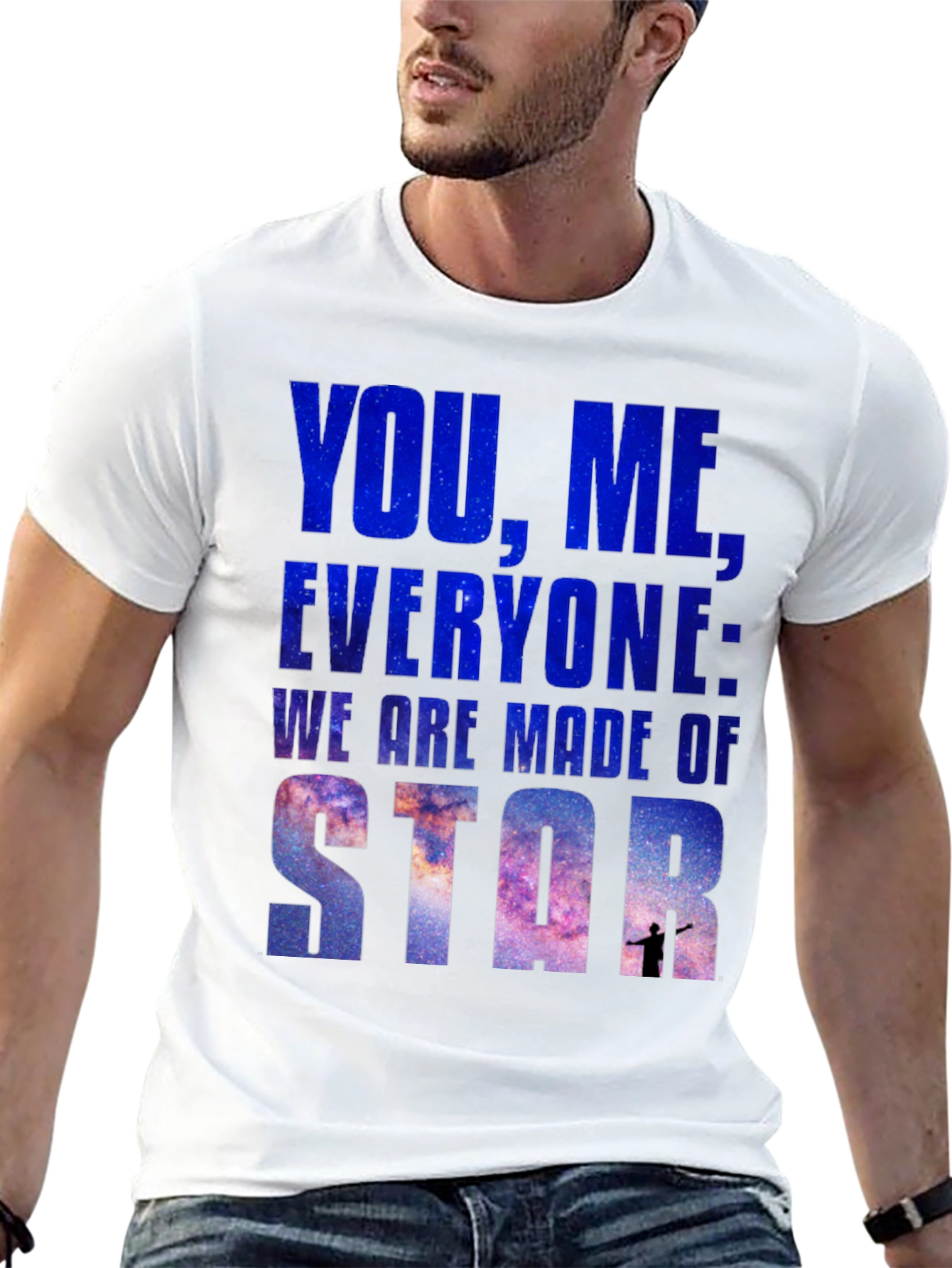 Black Cosmic T-Shirt: You, Me, Everyone - Star Stuff Tee view 13