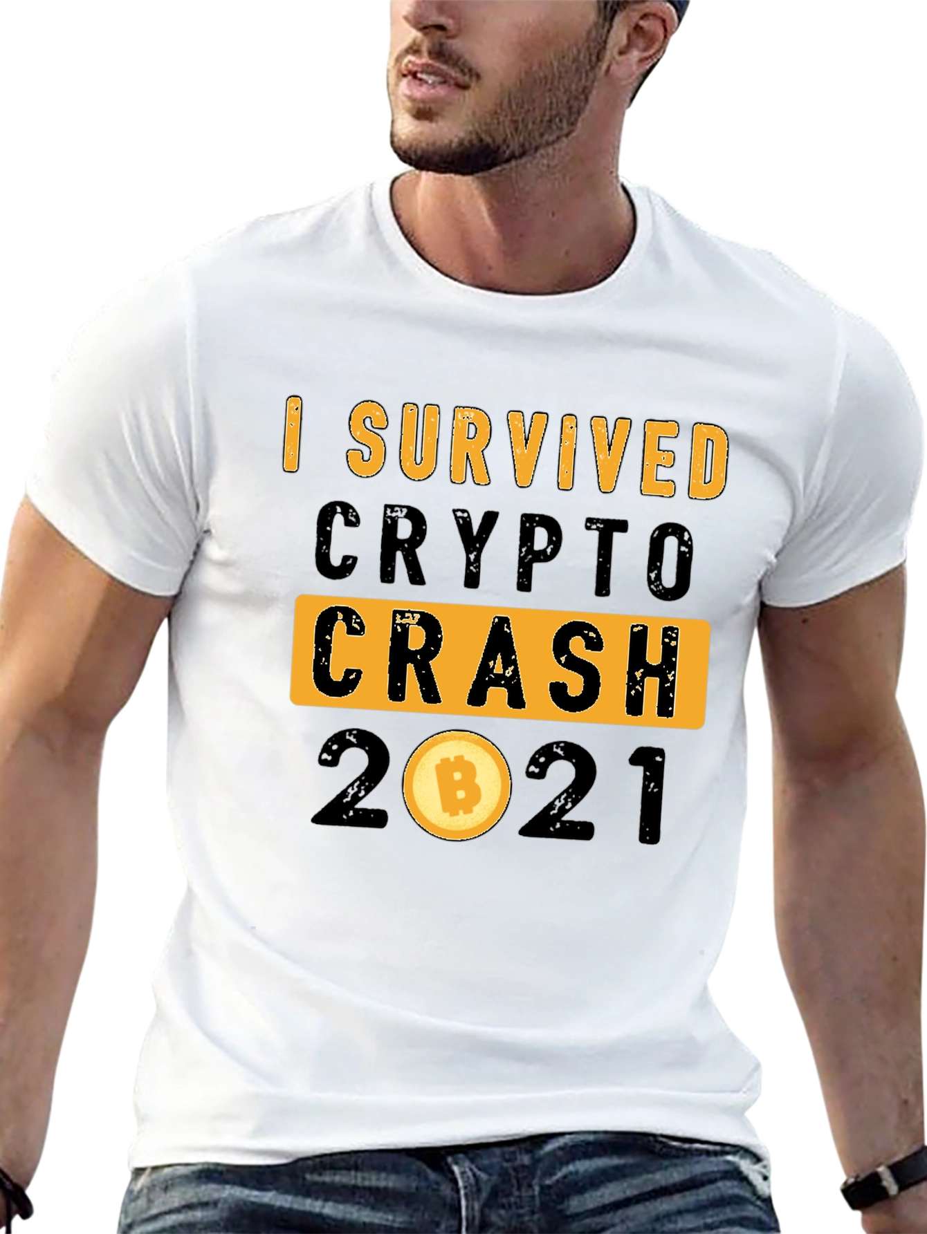 Black I Survived Crypto Crash 2021 T-Shirt view 13