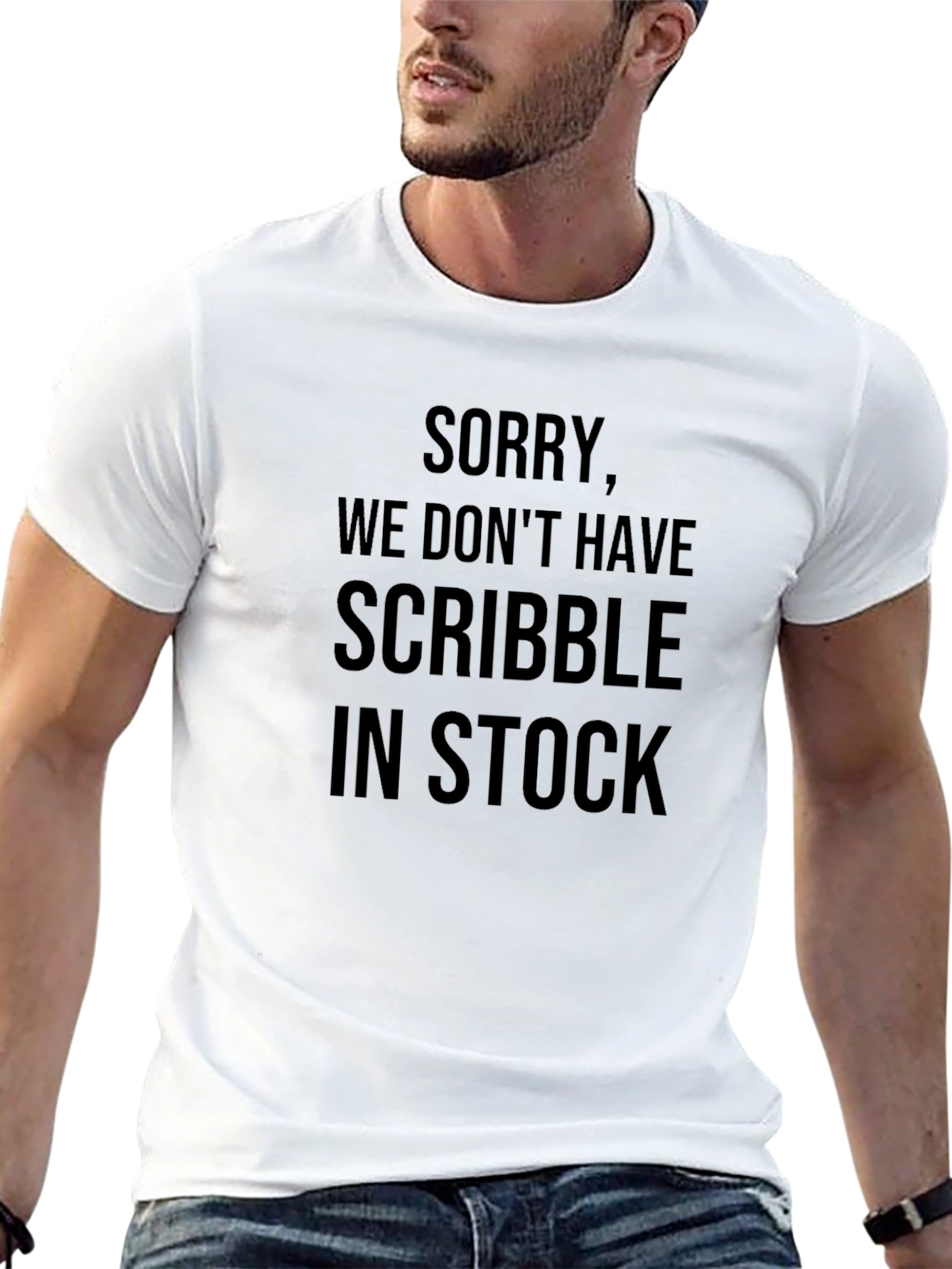Black Funny "Sorry, No Scribble" Black Graphic T-Shirt view 13