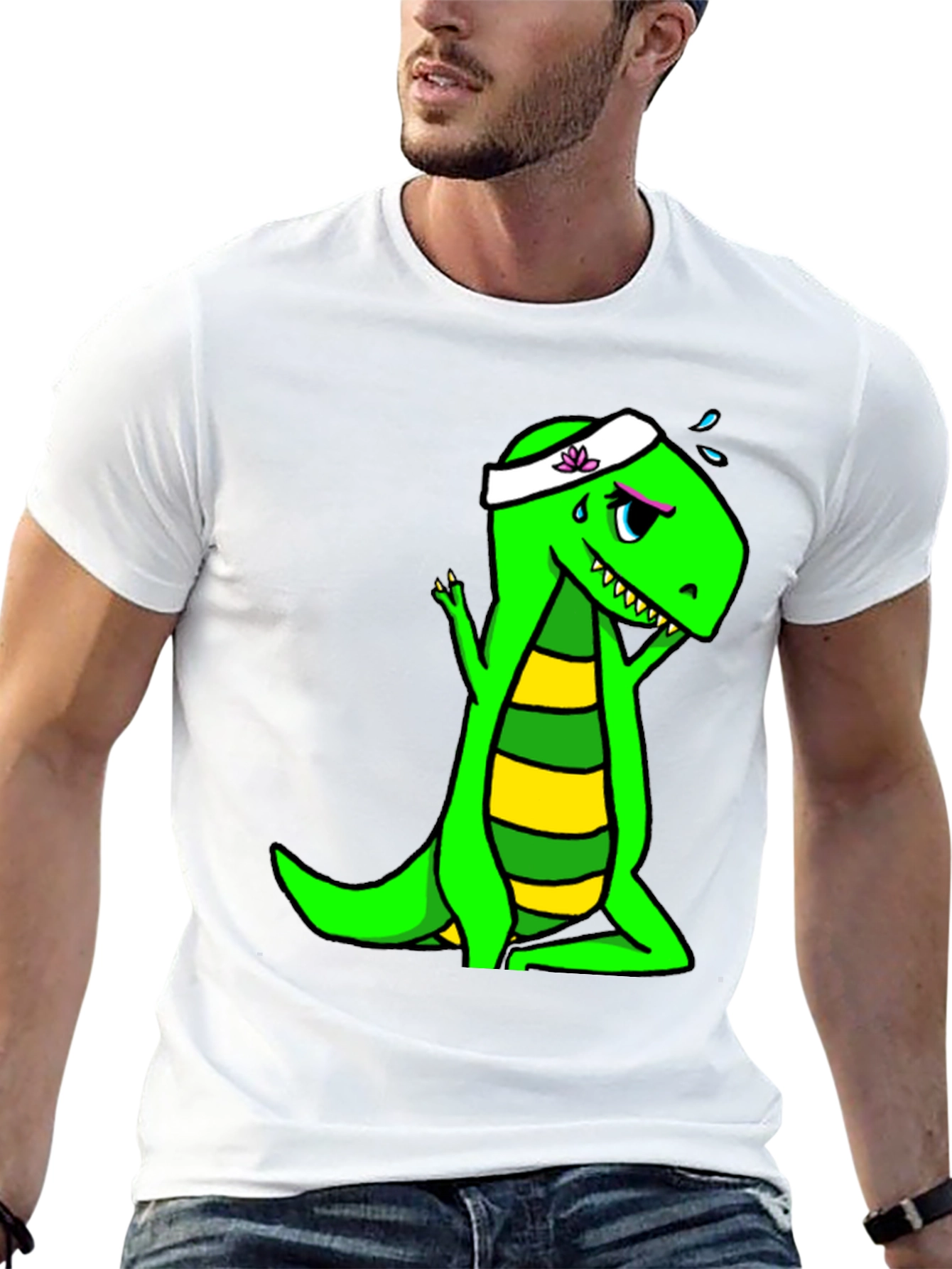 Black Dino Yoga Black T-Shirt view 13