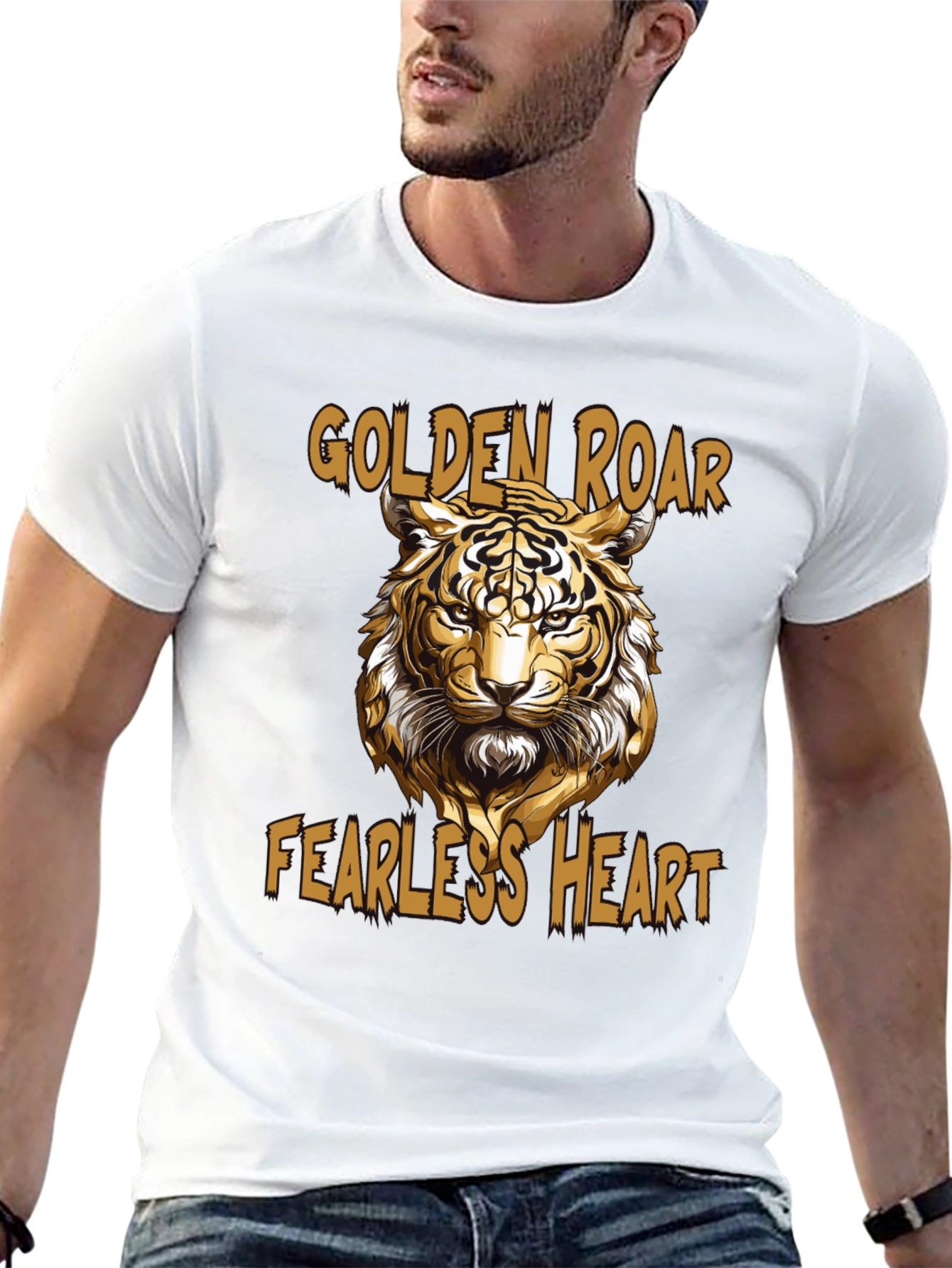 Black Golden Roar Tiger Graphic Tee - Fearless Heart view 13
