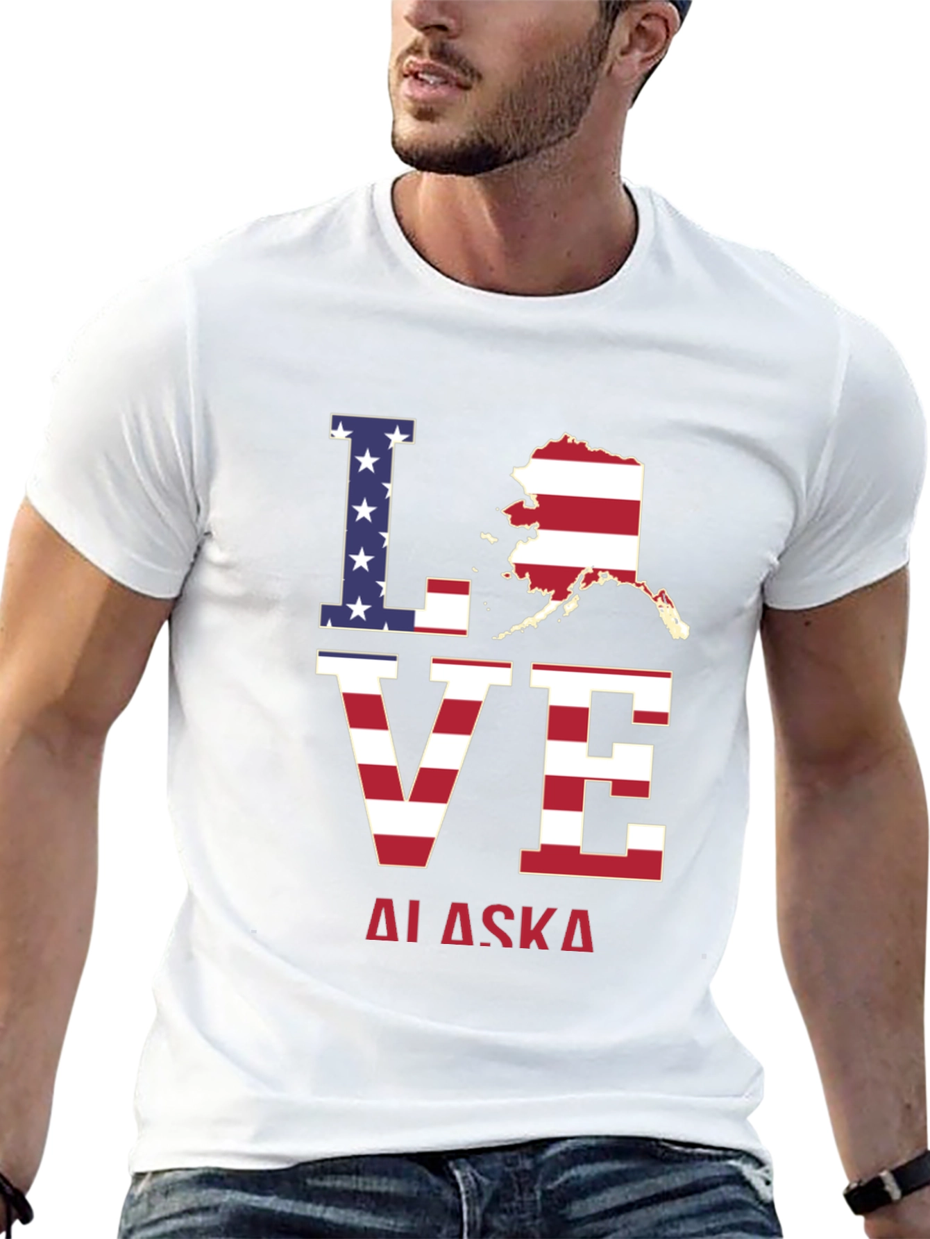 Black Love Alaska Patriotic T-Shirt view 13