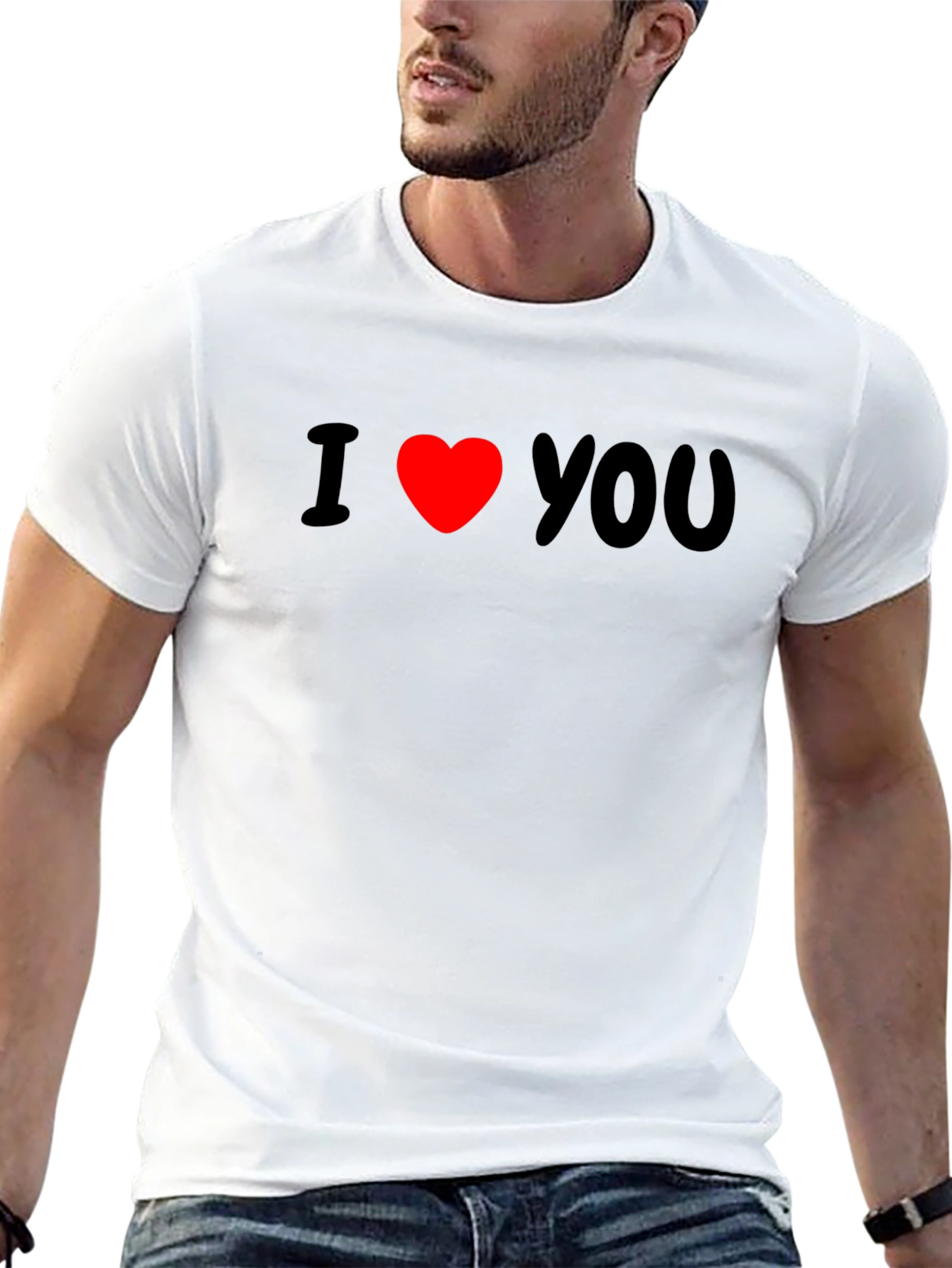Black I Heart You Graphic T-Shirt - Black, Casual Wear view 13