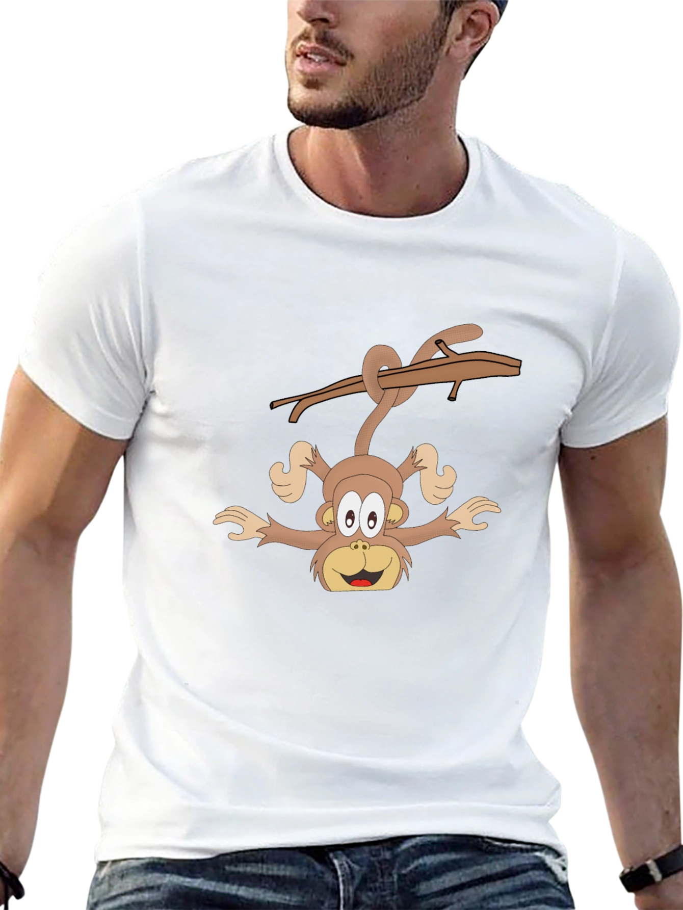 Black Monkey Graphic Black T-Shirt - Fun Cartoon Design view 13