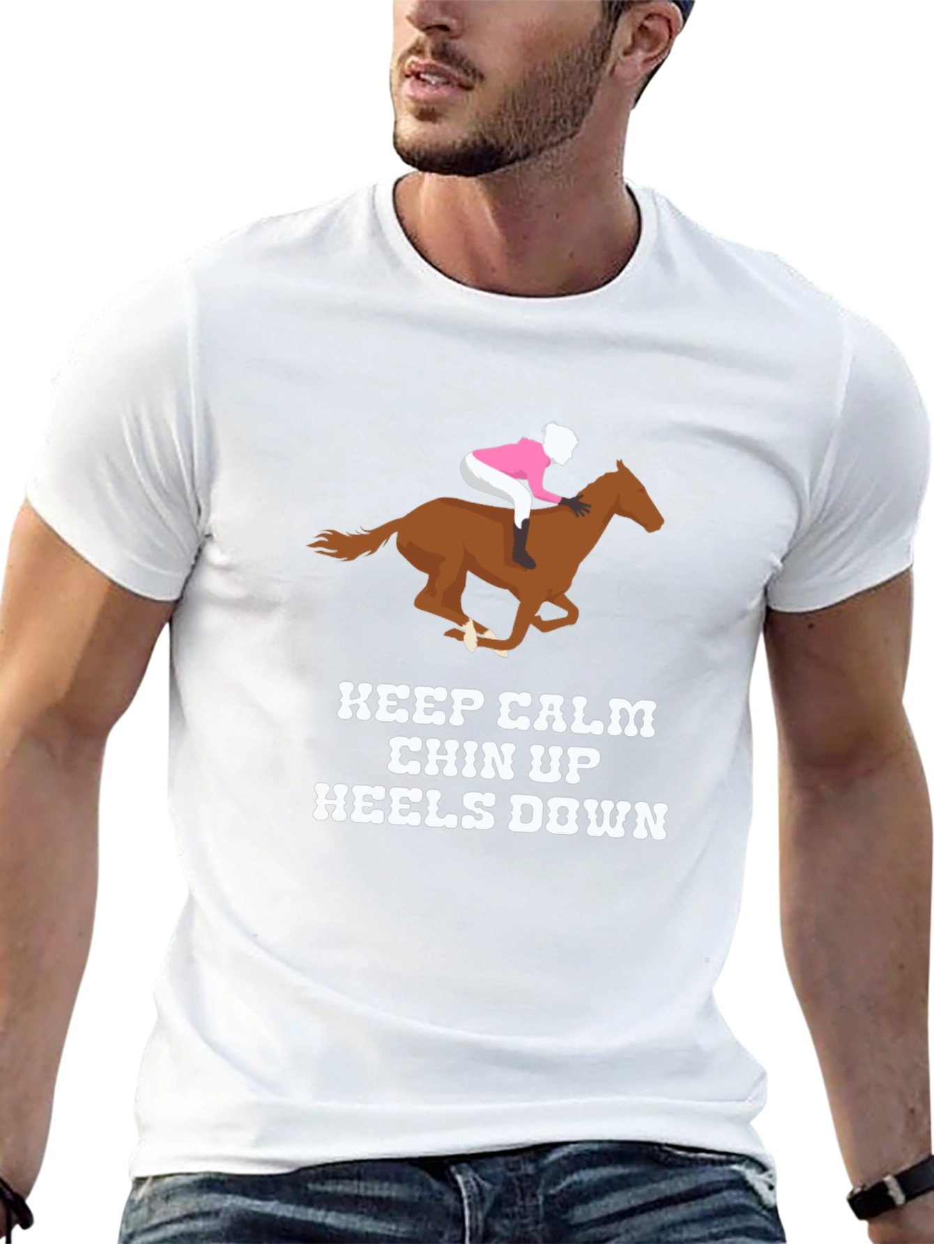Black Keep Calm Horse Riding T-Shirt view 13