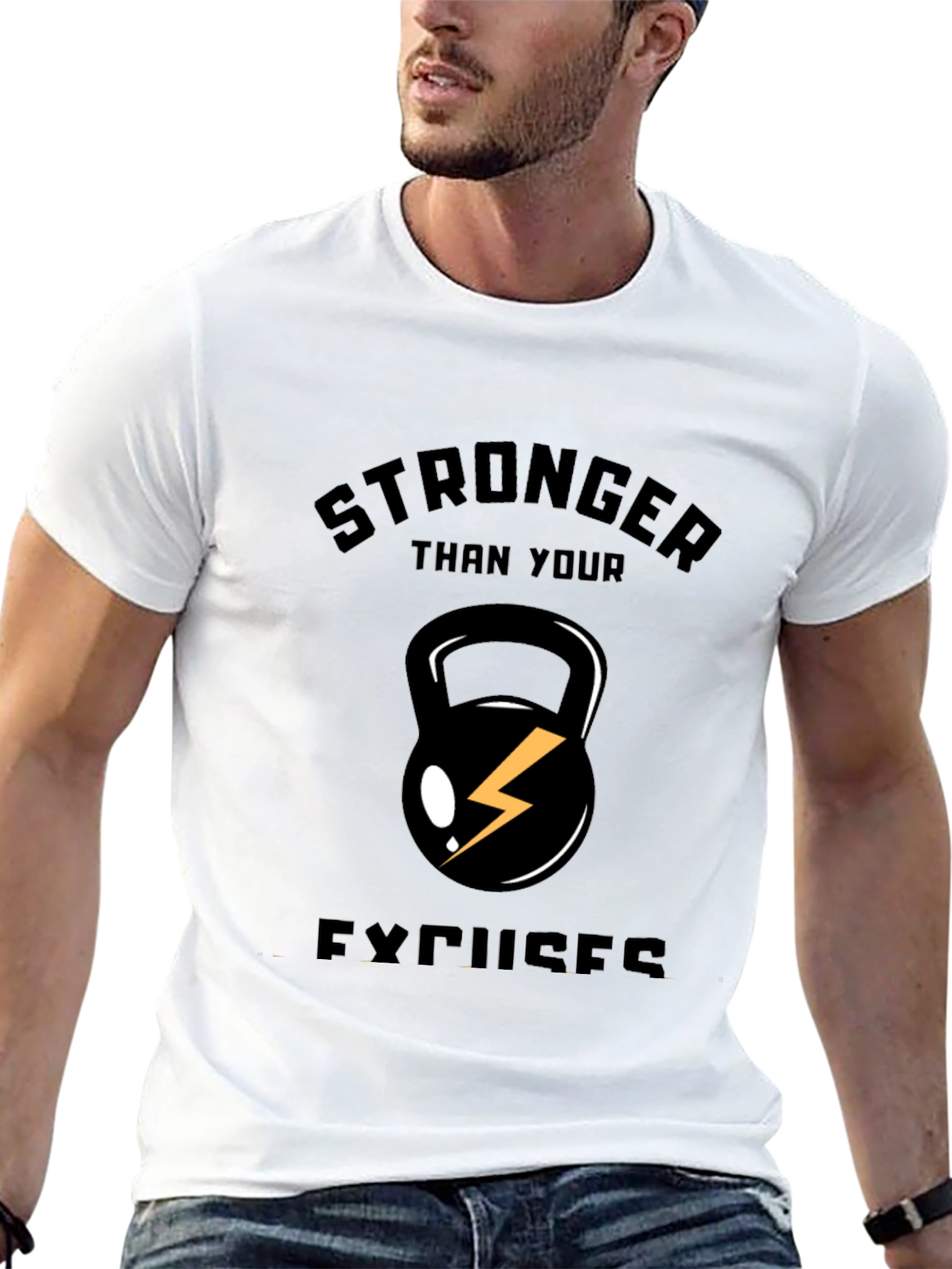 Black Stronger Than Your Excuses T-Shirt view 13