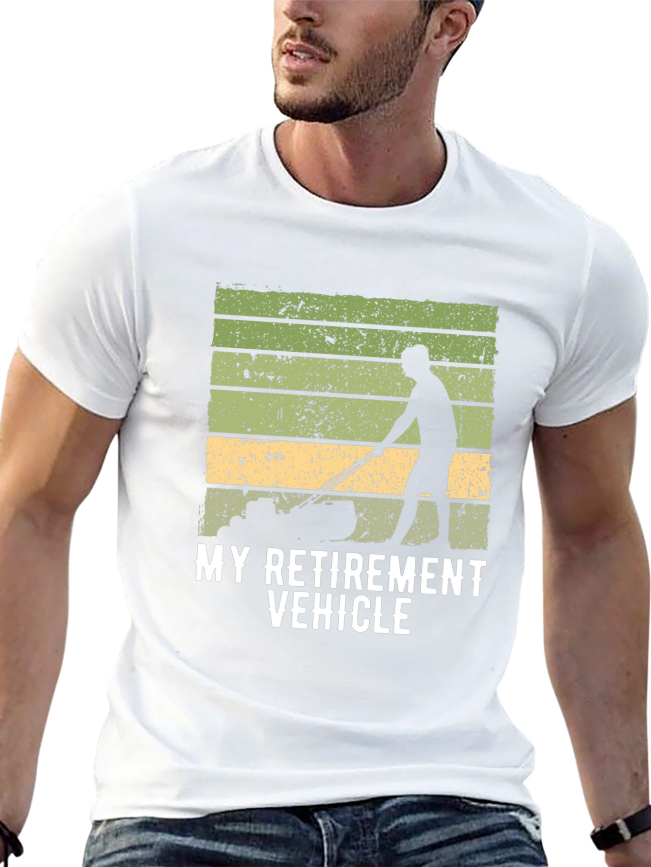 Black My Retirement Vehicle T-Shirt - Lawn Mower view 13
