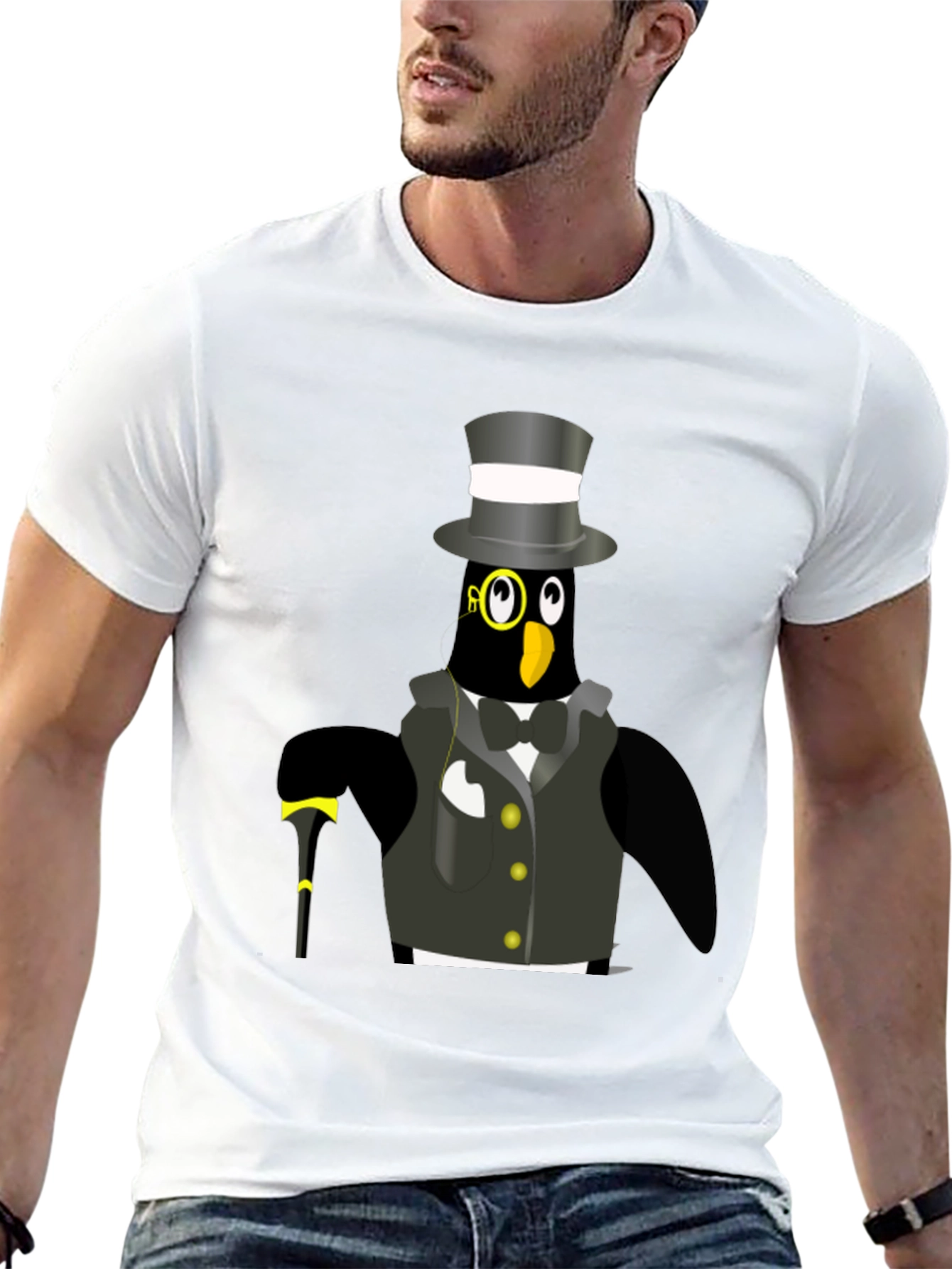 Black Penguin Tuxedo T-Shirt - Dapper Bird Tee view 13