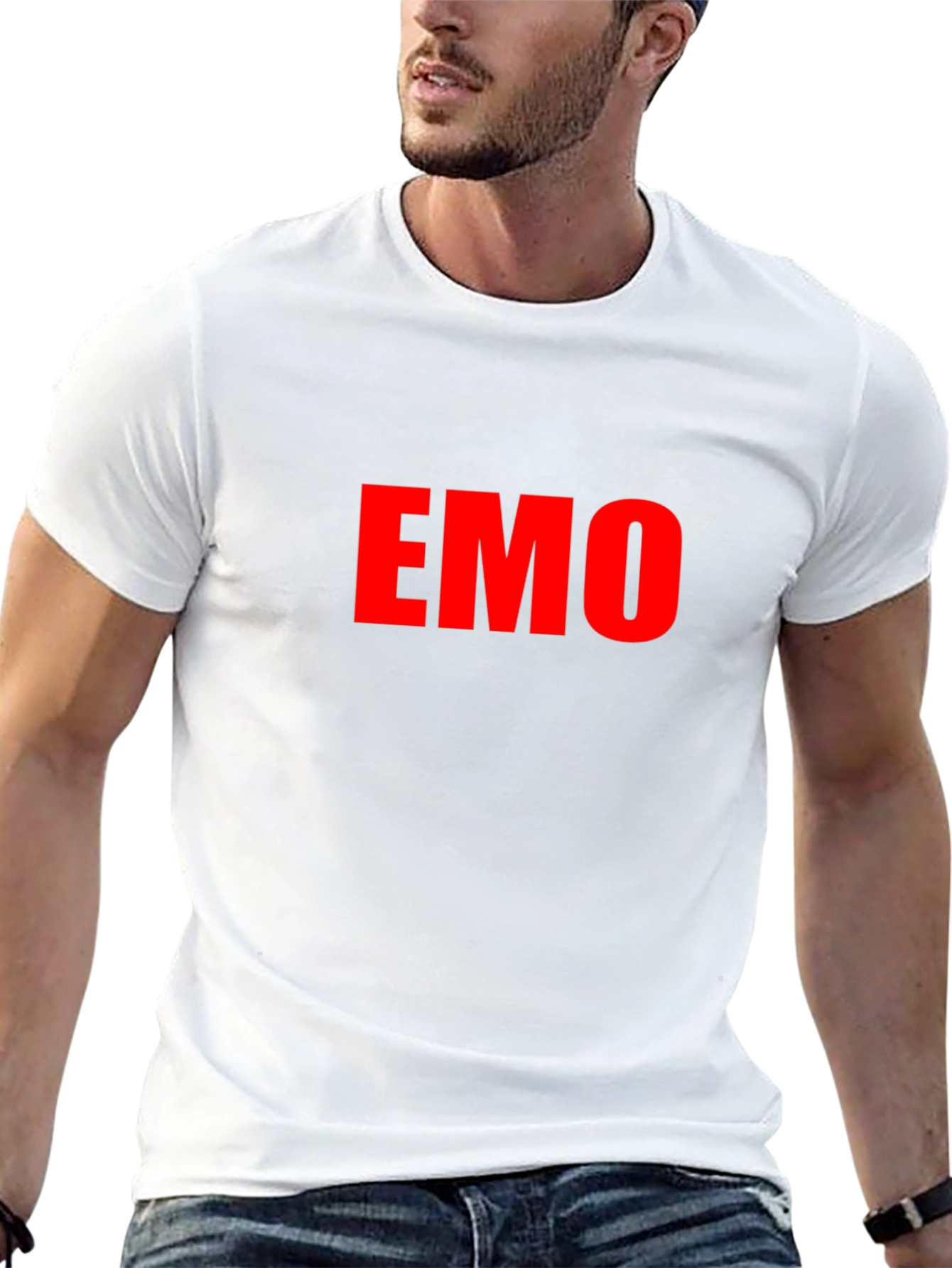 Black Emo Tee - Red Lettering Black T-Shirt view 13