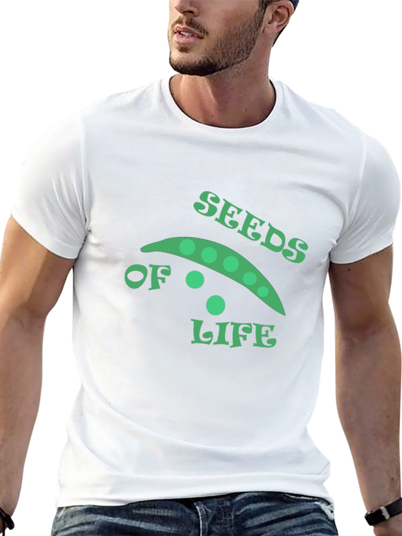 Black Seeds of Life Graphic Tee - Black Cotton view 13