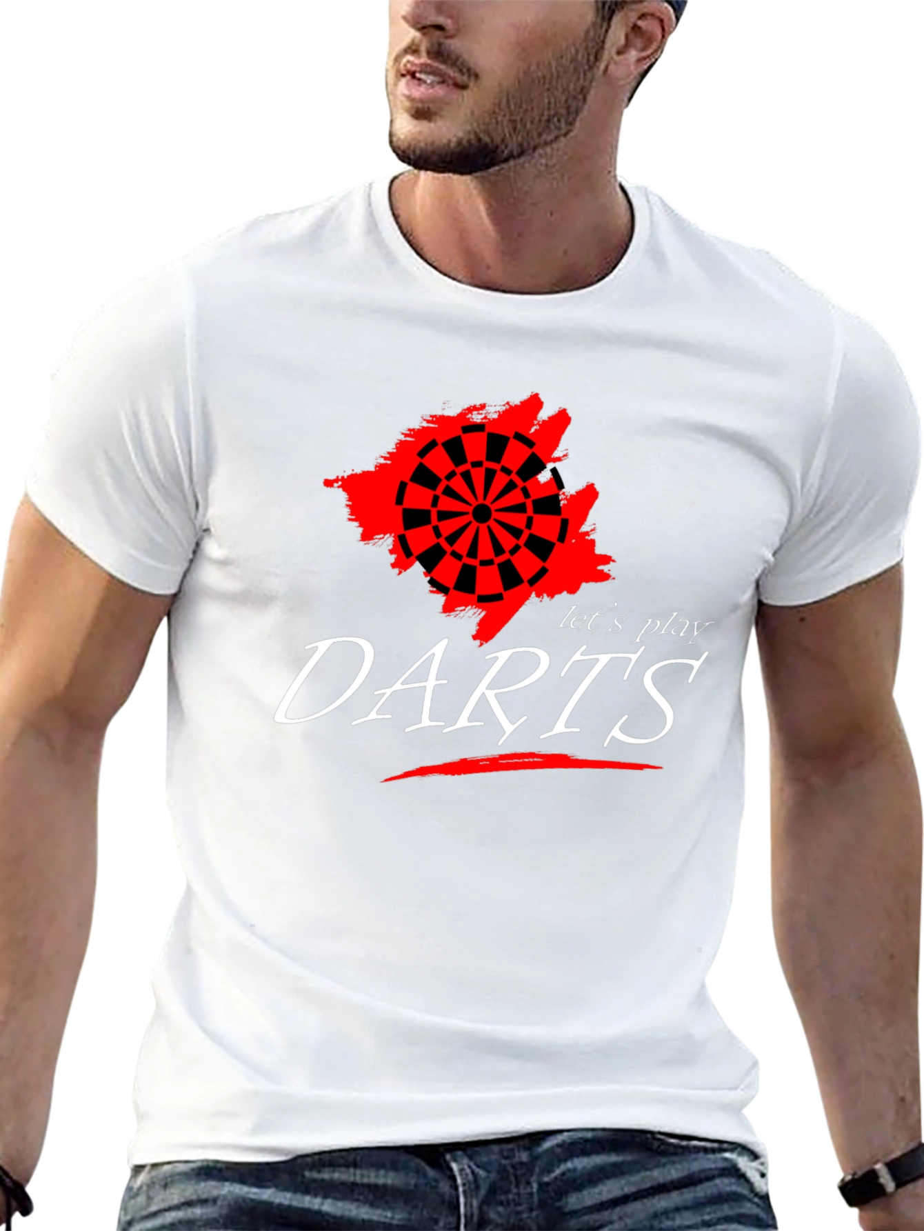 Let's Play Darts Graphic Tee - Black Cotton T-Shirt - 13