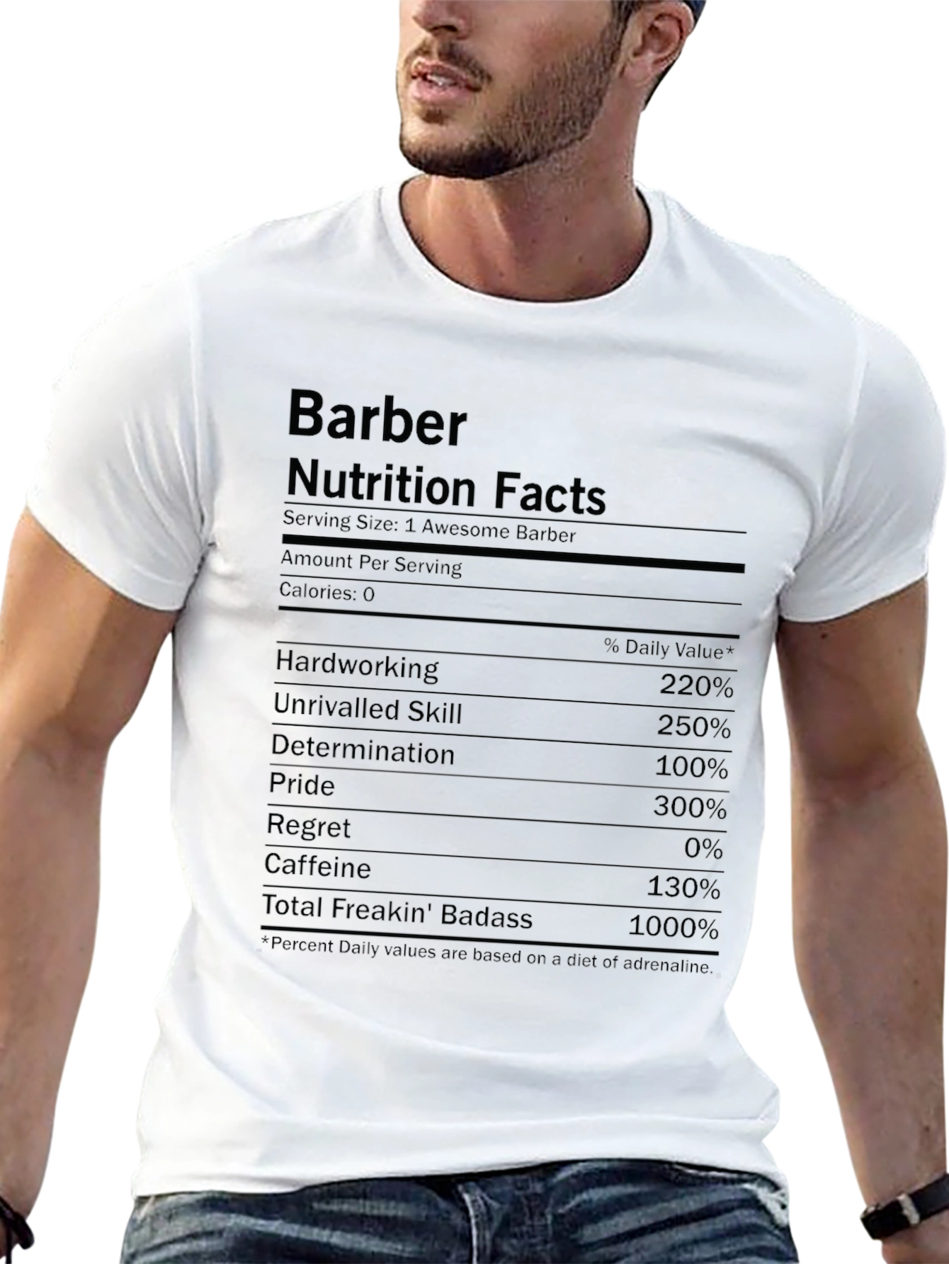 Black Barber Nutrition Facts T-Shirt Funny Barber Gift view 13