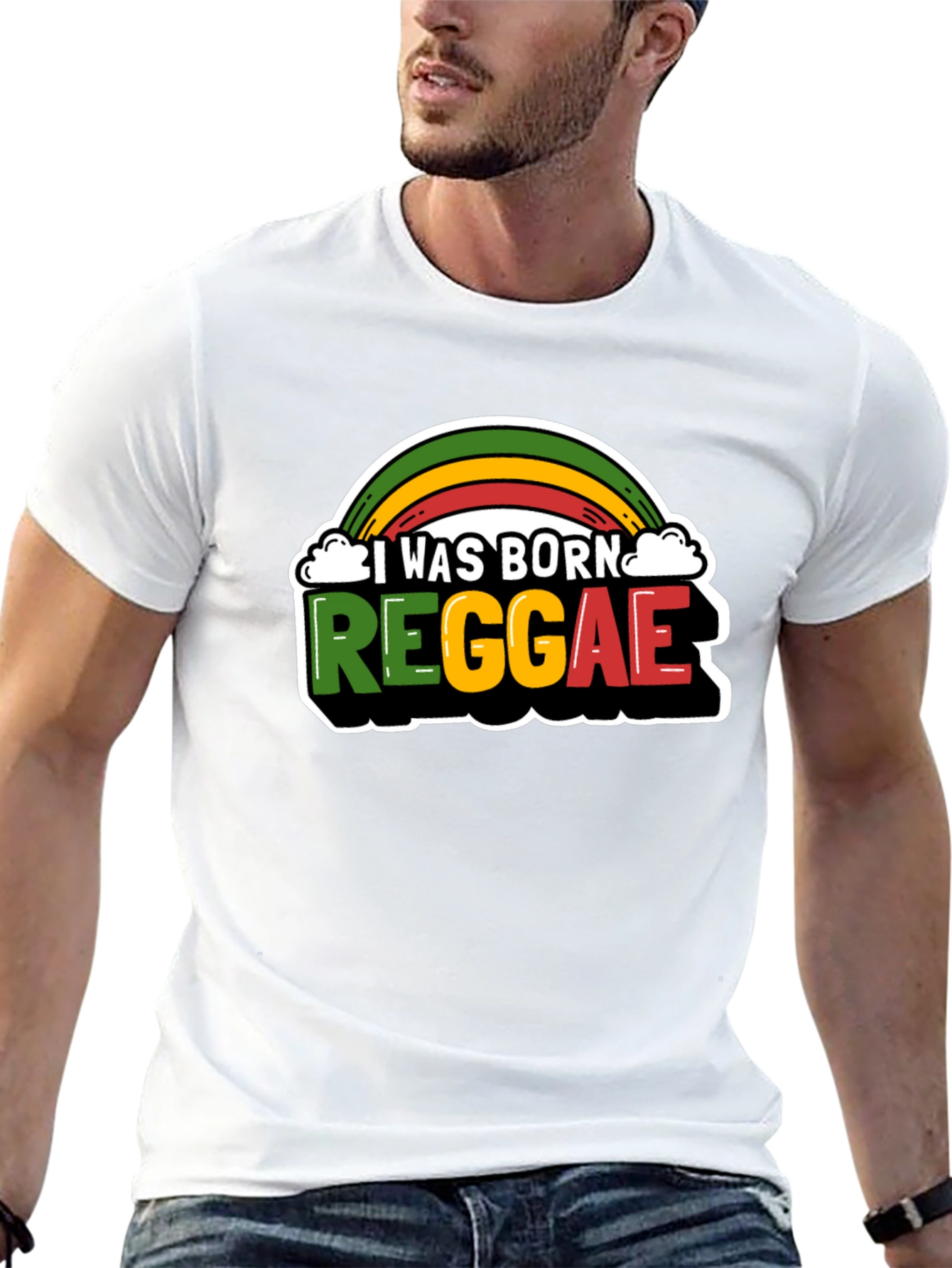 Black I Was Born Reggae T-Shirt - Rasta Pride view 13