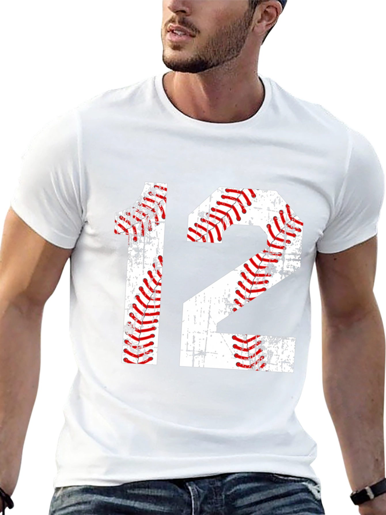 Black Baseball Number 12 T-Shirt view 13