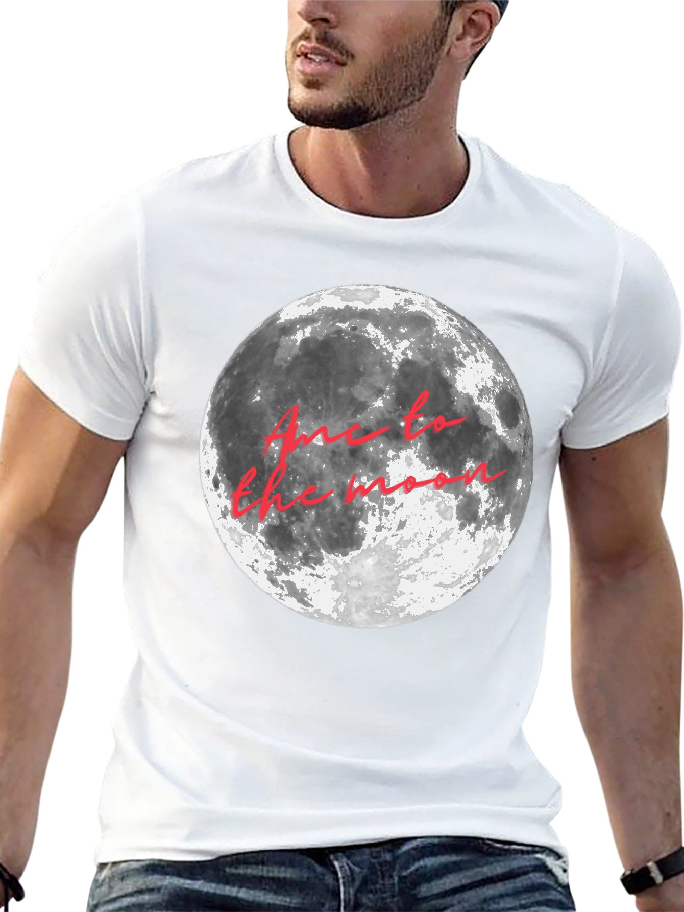 Black Moon Graphic T-Shirt - "Fly Me to the Moon" Crew Neck Tee view 13