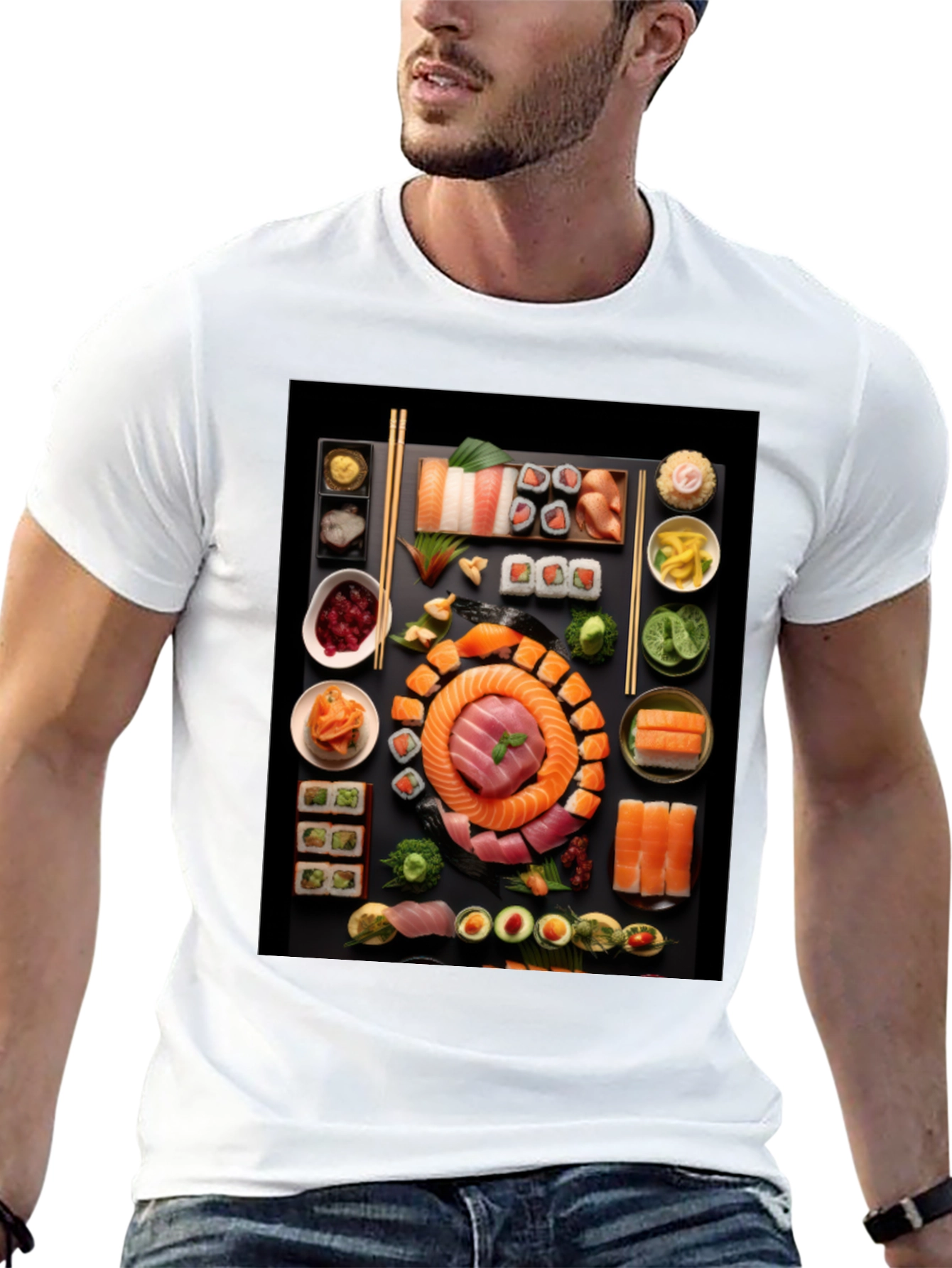 Black Sushi T-Shirt: Unique Foodie Fashion view 13