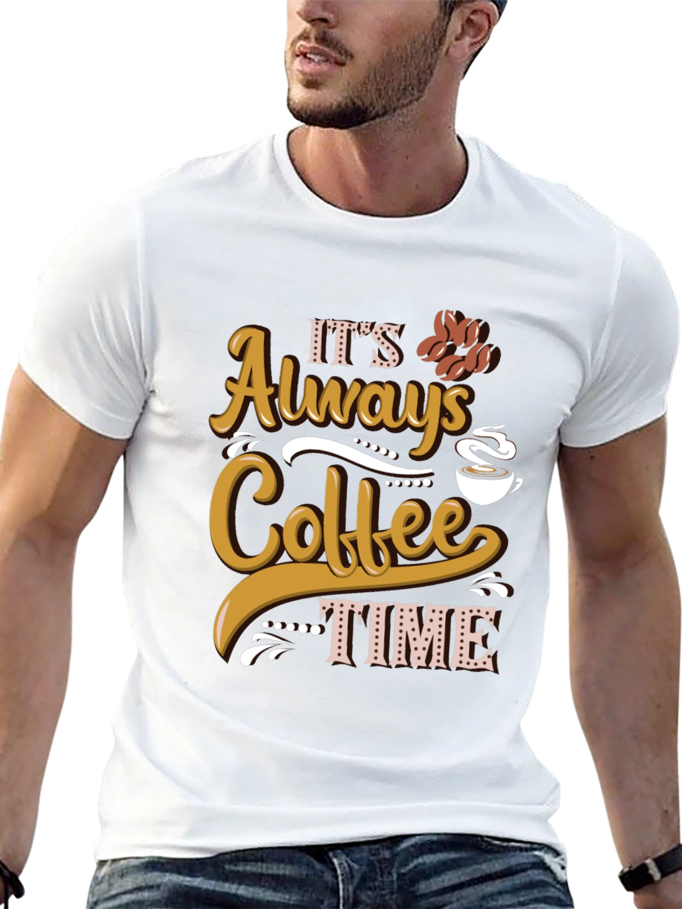 Black It's Always Coffee Time Graphic Tee view 13
