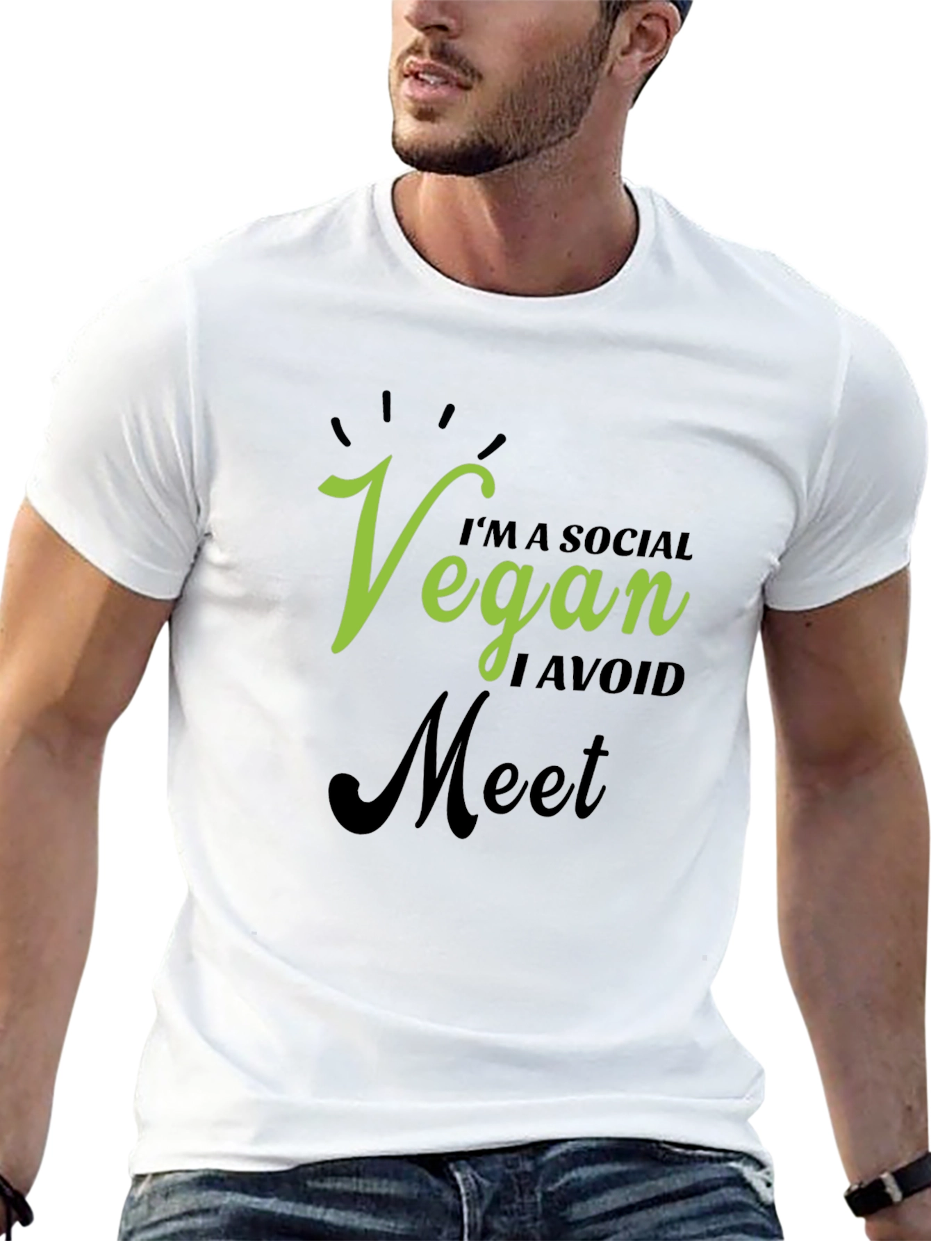 Vegan Social Avoid Meet Graphic T-Shirt - 13