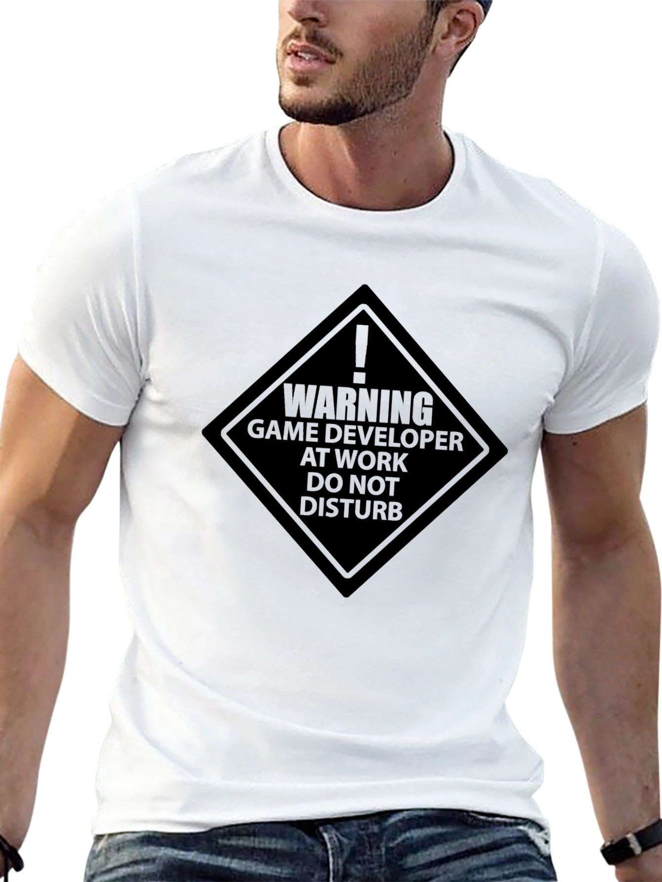 Black Game Developer at Work - Funny T-Shirt view 13