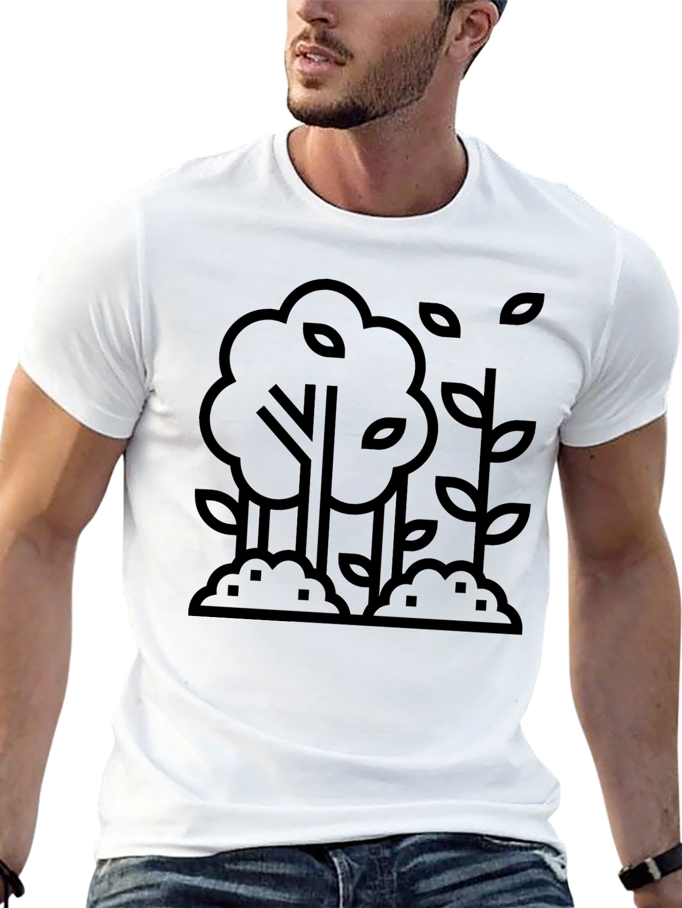 Black Nature Inspired Graphic T-Shirt view 13