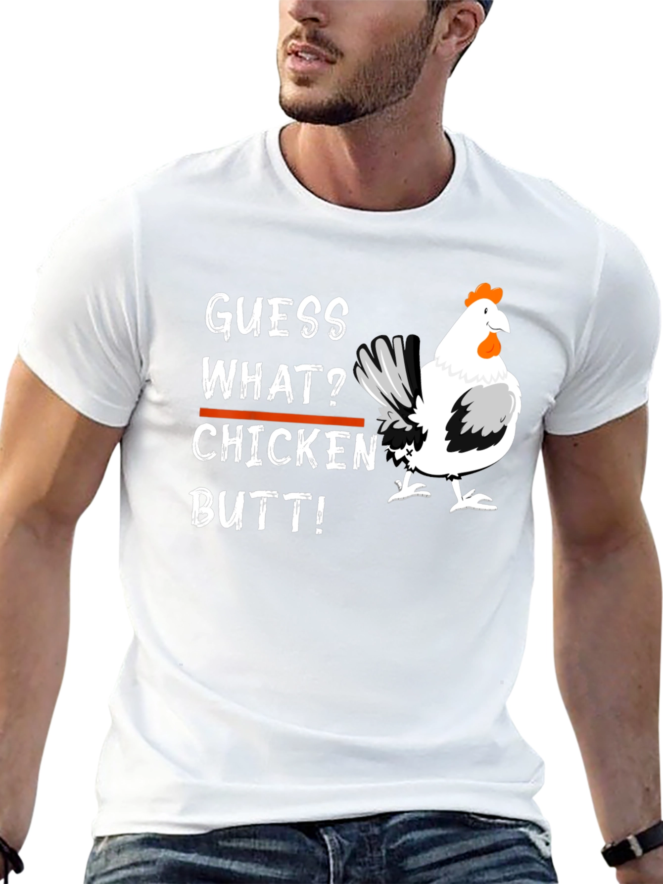 Black Guess What? Chicken Butt T-Shirt view 13