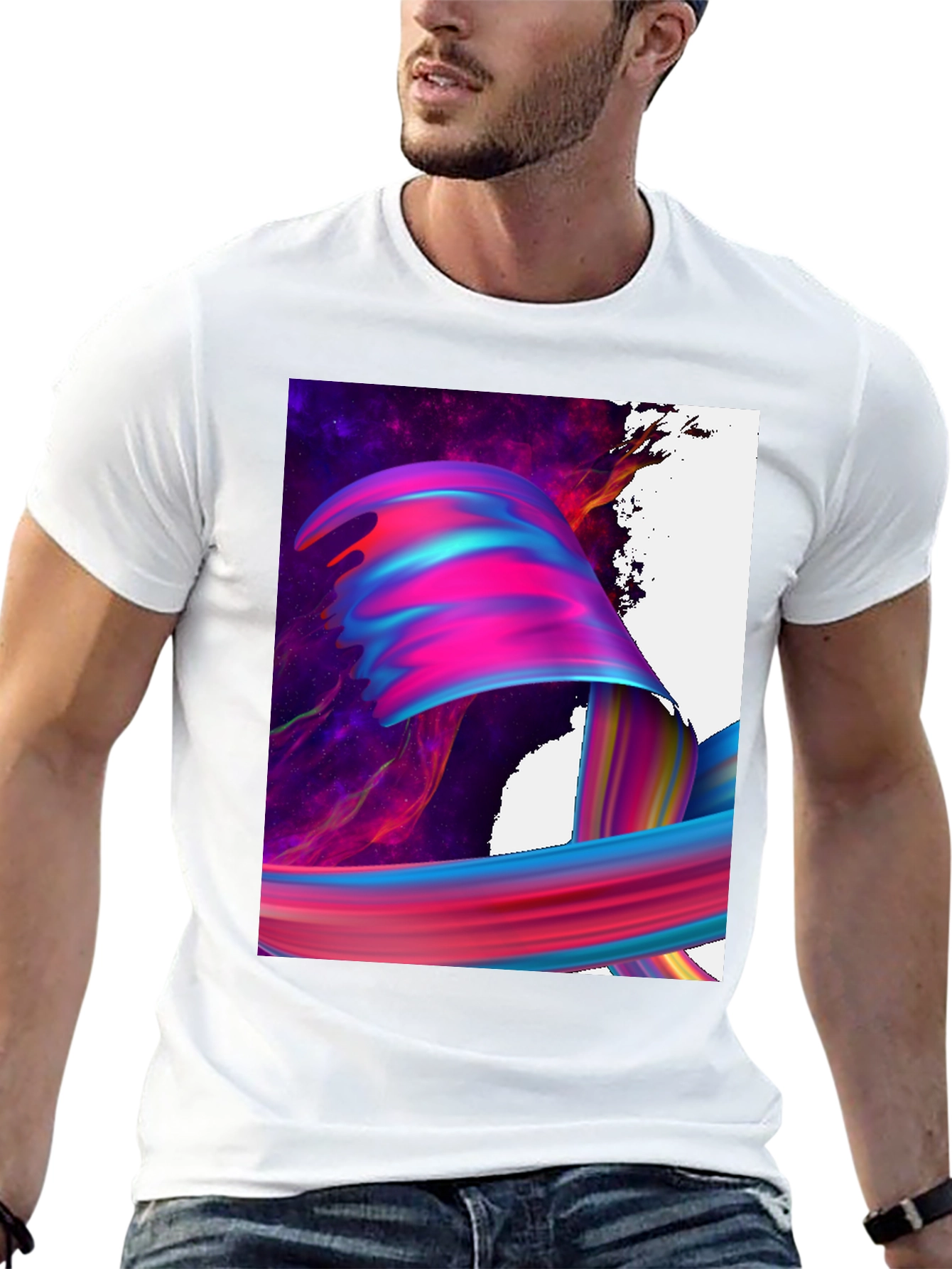 Black Abstract Art Black T-Shirt view 13