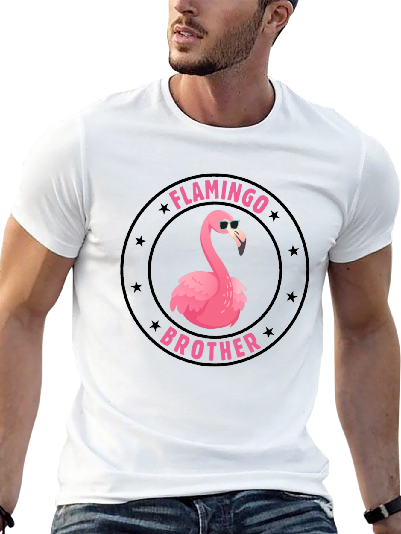 Black Flamingo Brother Graphic T-Shirt - Black view 13