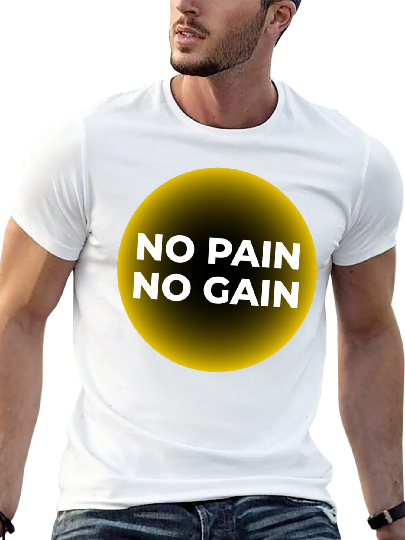 Black No Pain No Gain T-Shirt - Motivational Gym Wear view 13