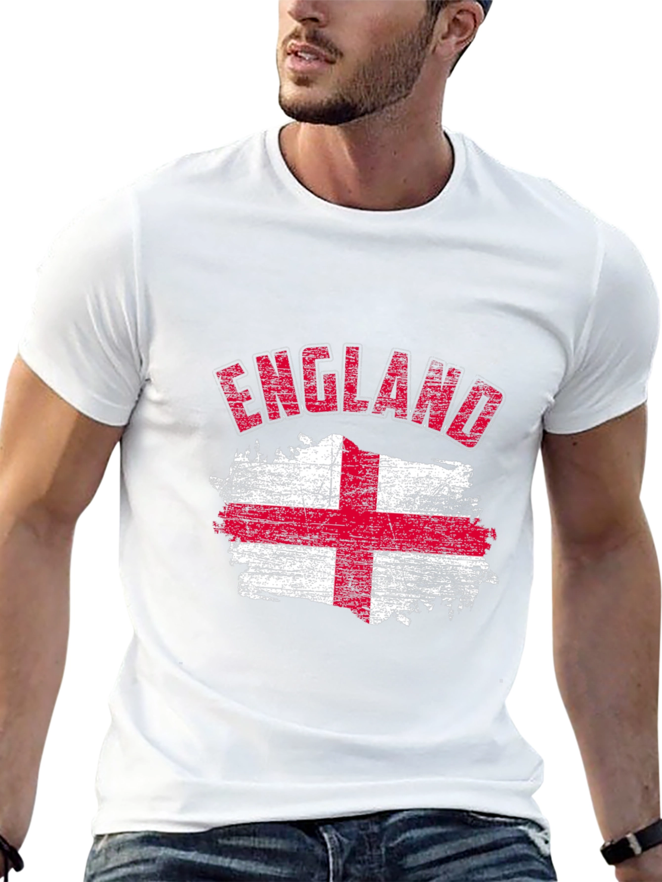 Black England Flag Graphic T-Shirt view 13