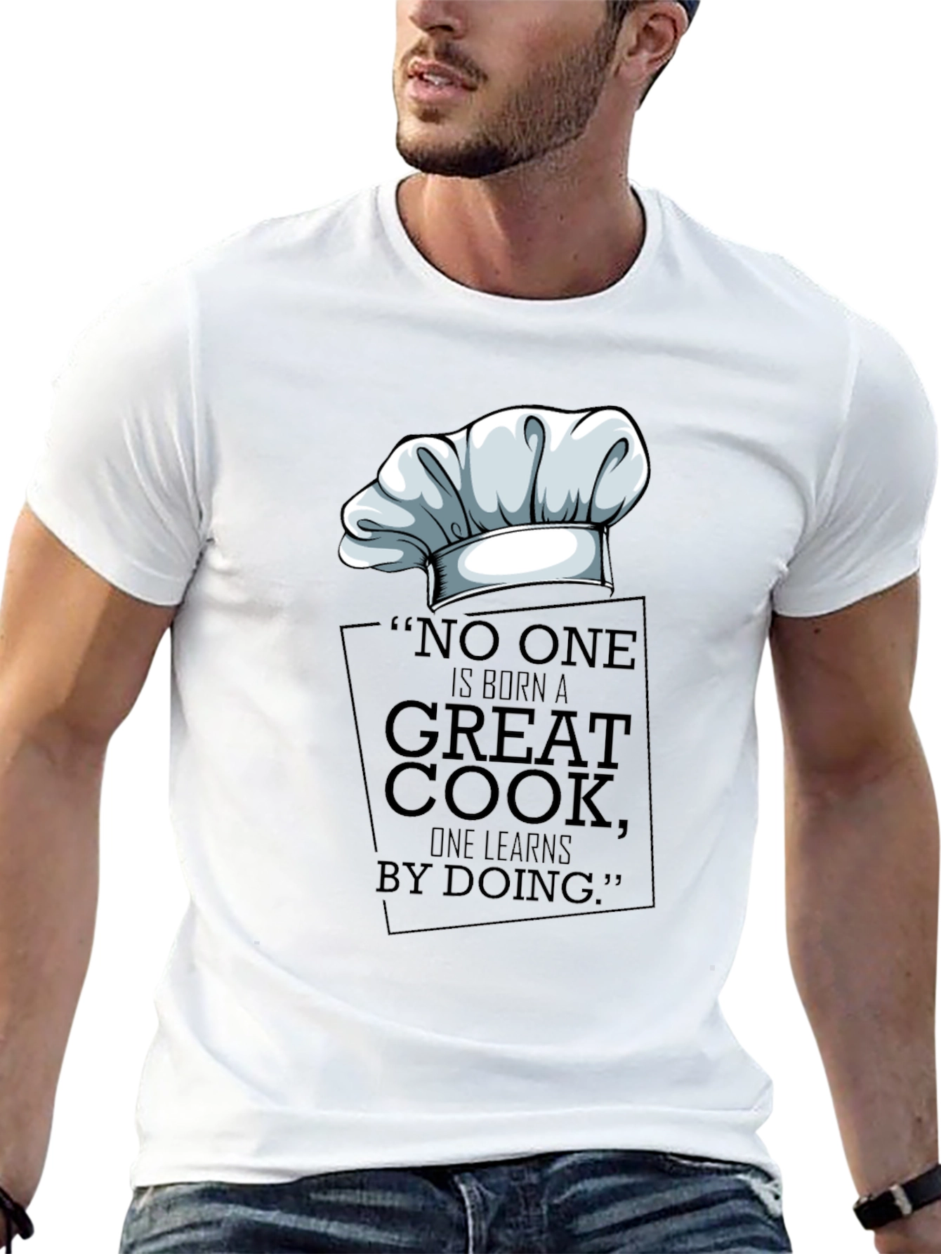 Black Chef's Hat T-Shirt - Great Cook Design view 13