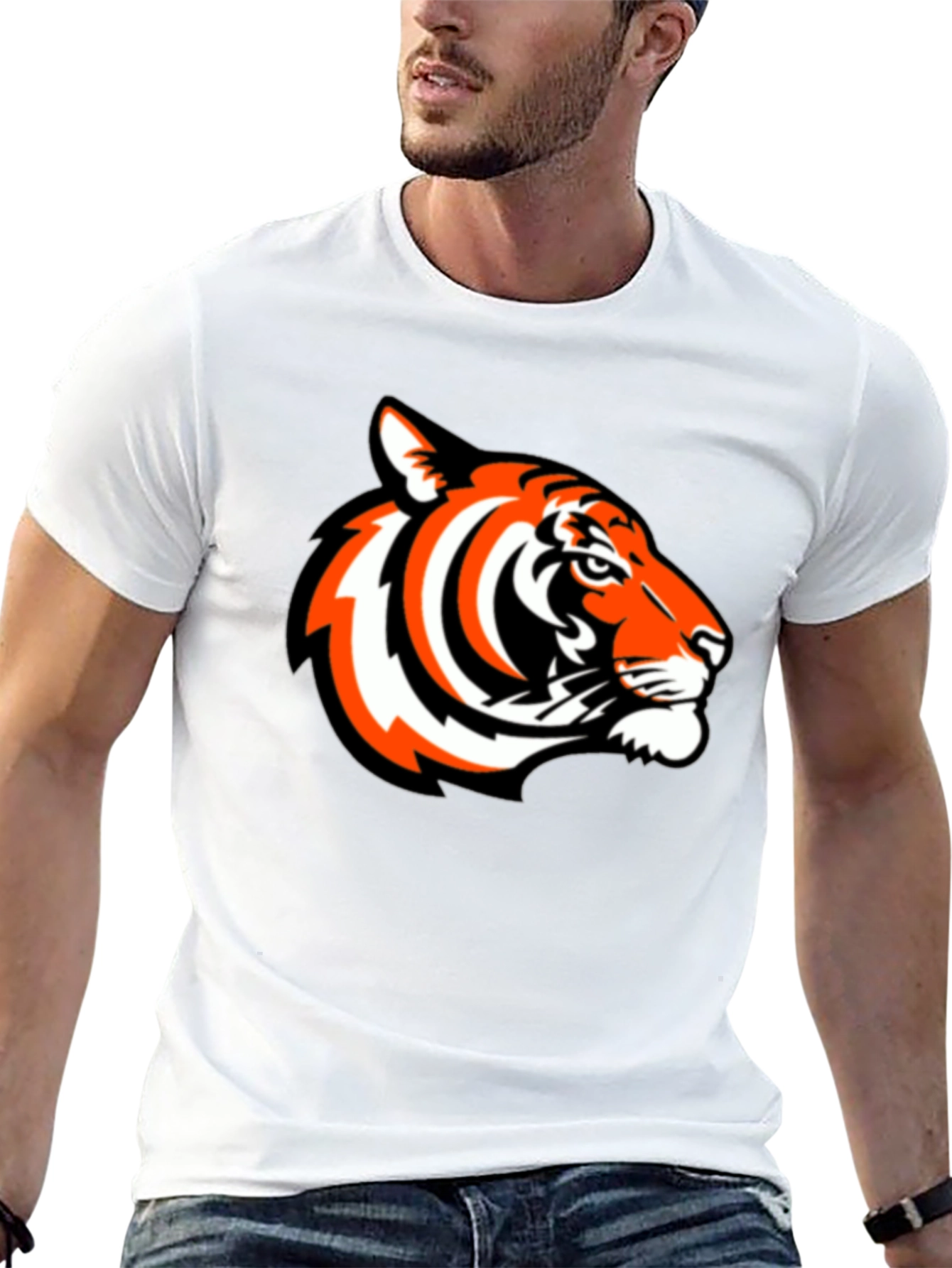 Black Bold Tiger Graphic Tee - Black Casual Comfort view 13