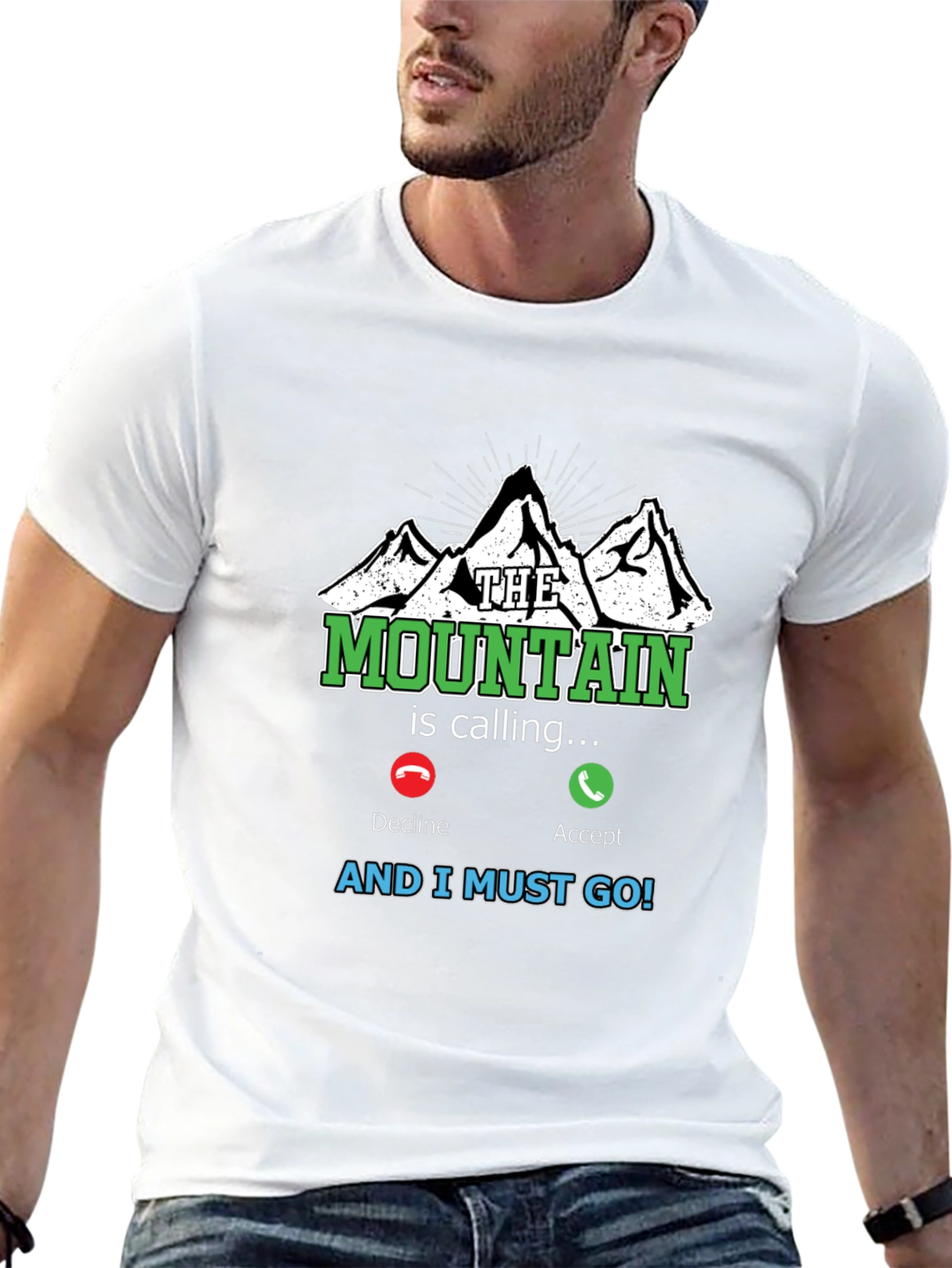 Black The Mountain is Calling T-Shirt view 13