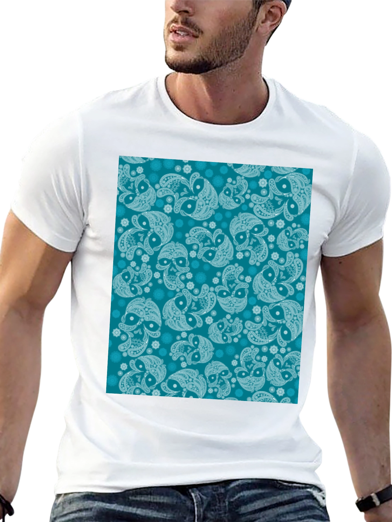 Black Patterned Graphic Print Tee view 13