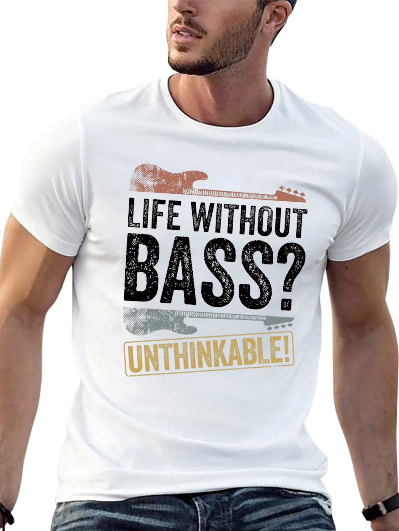 Black Life Without Bass? T-Shirt - Musician Apparel view 13