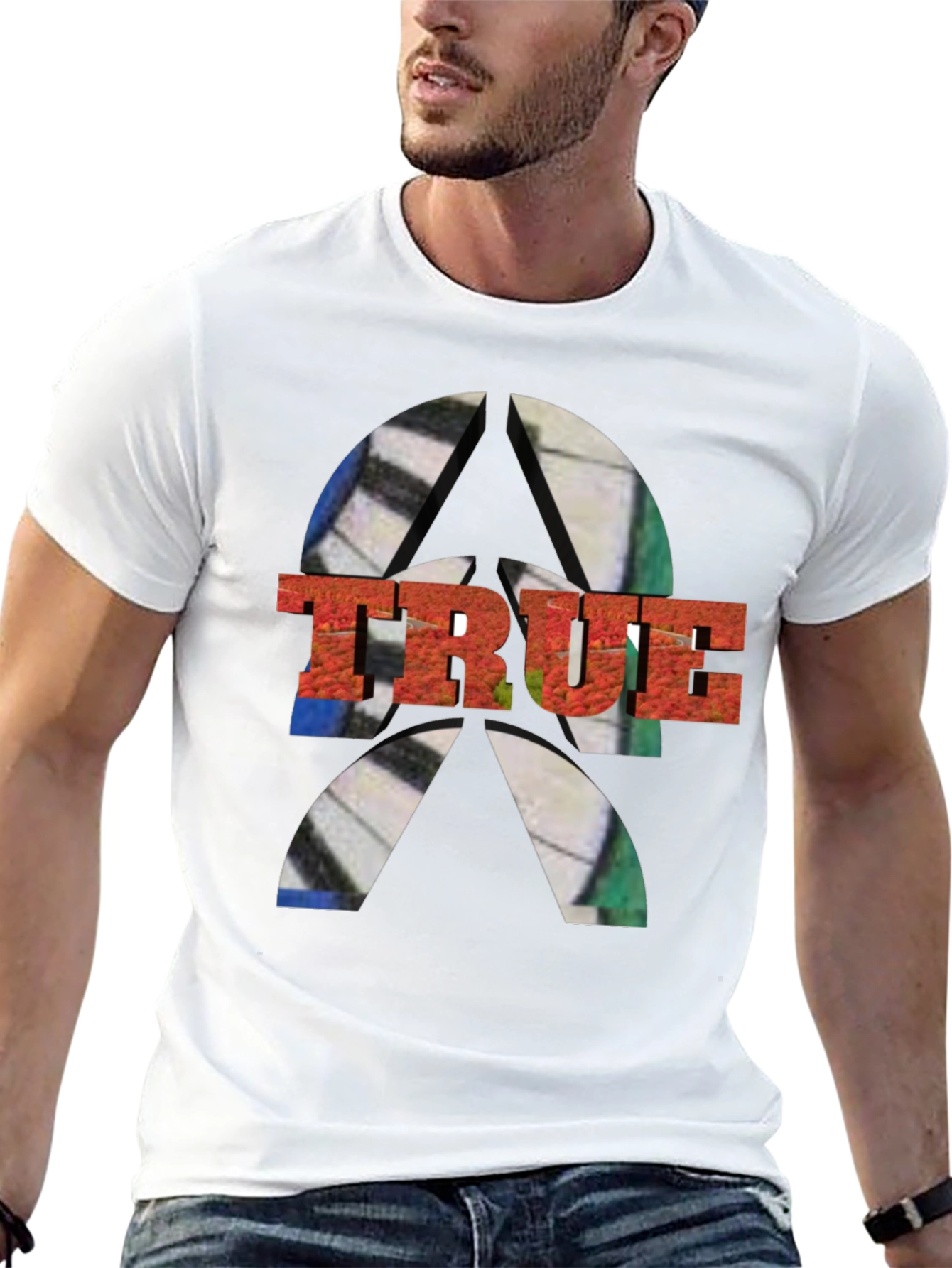 Black Men's TRUE Graphic Tee - Abstract Design view 13