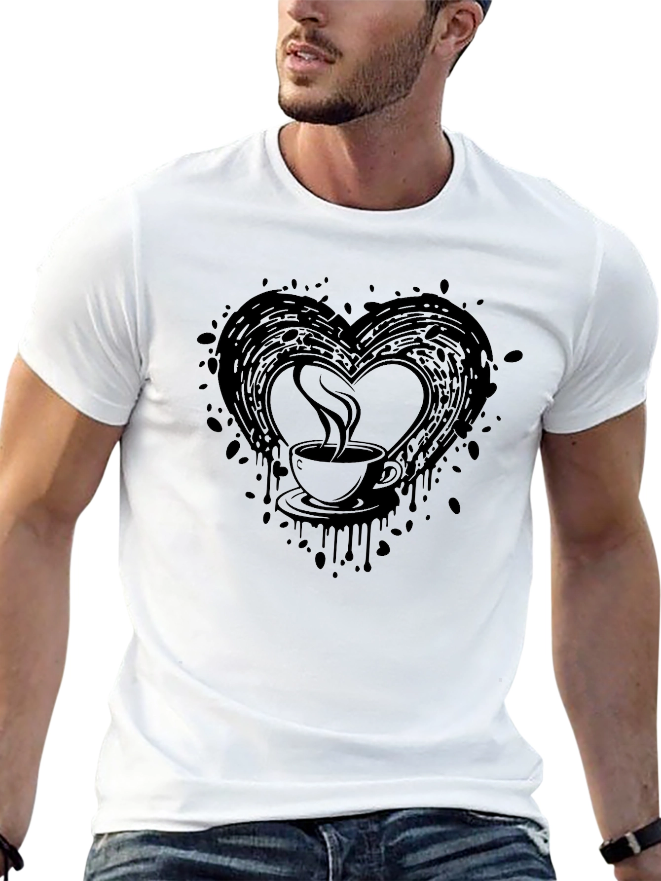 Black Coffee Love T-Shirt - Black Graphic Tee view 13