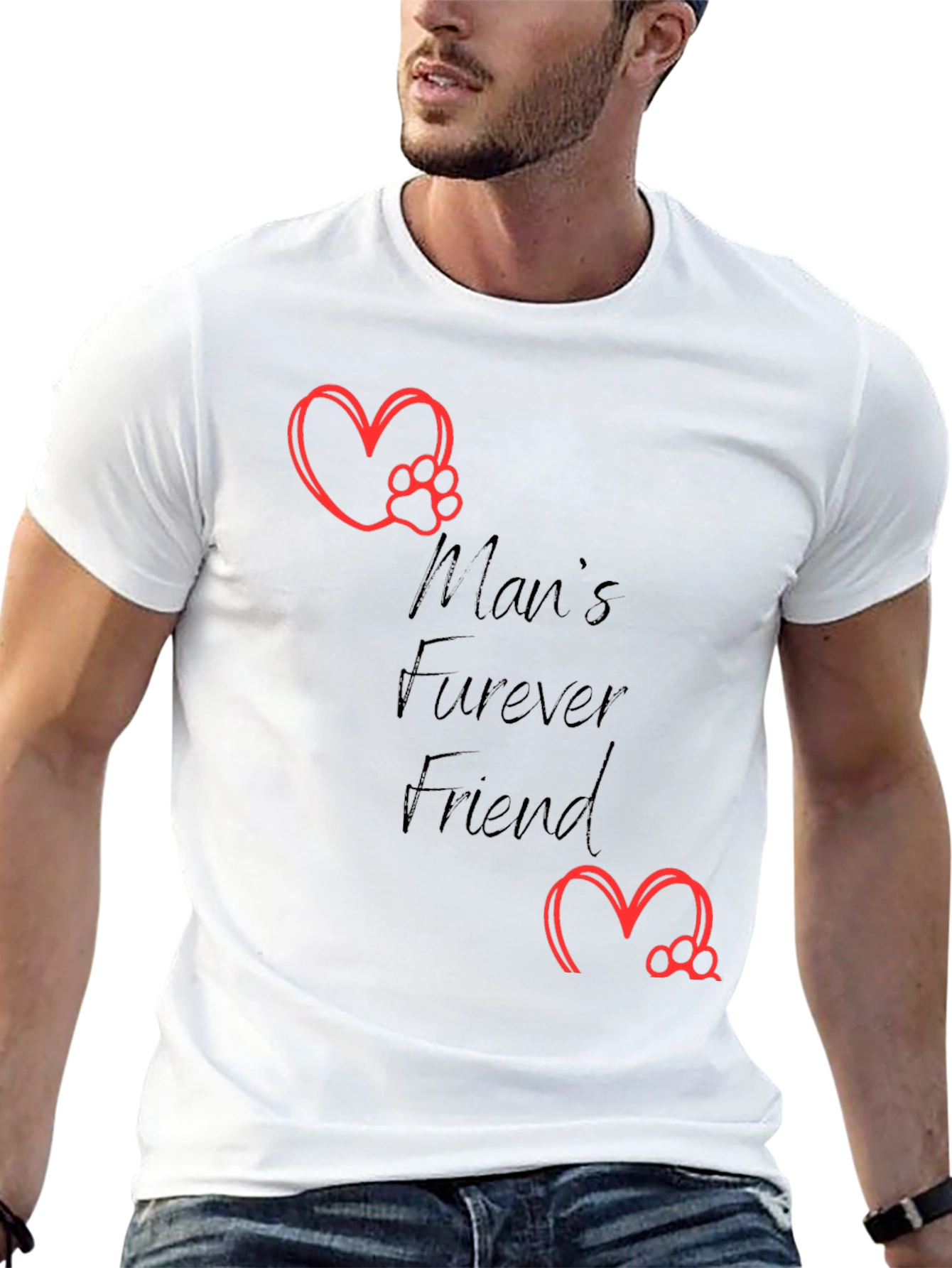Black Man's Furever Friend T-Shirt - Pet Lover Tee view 13