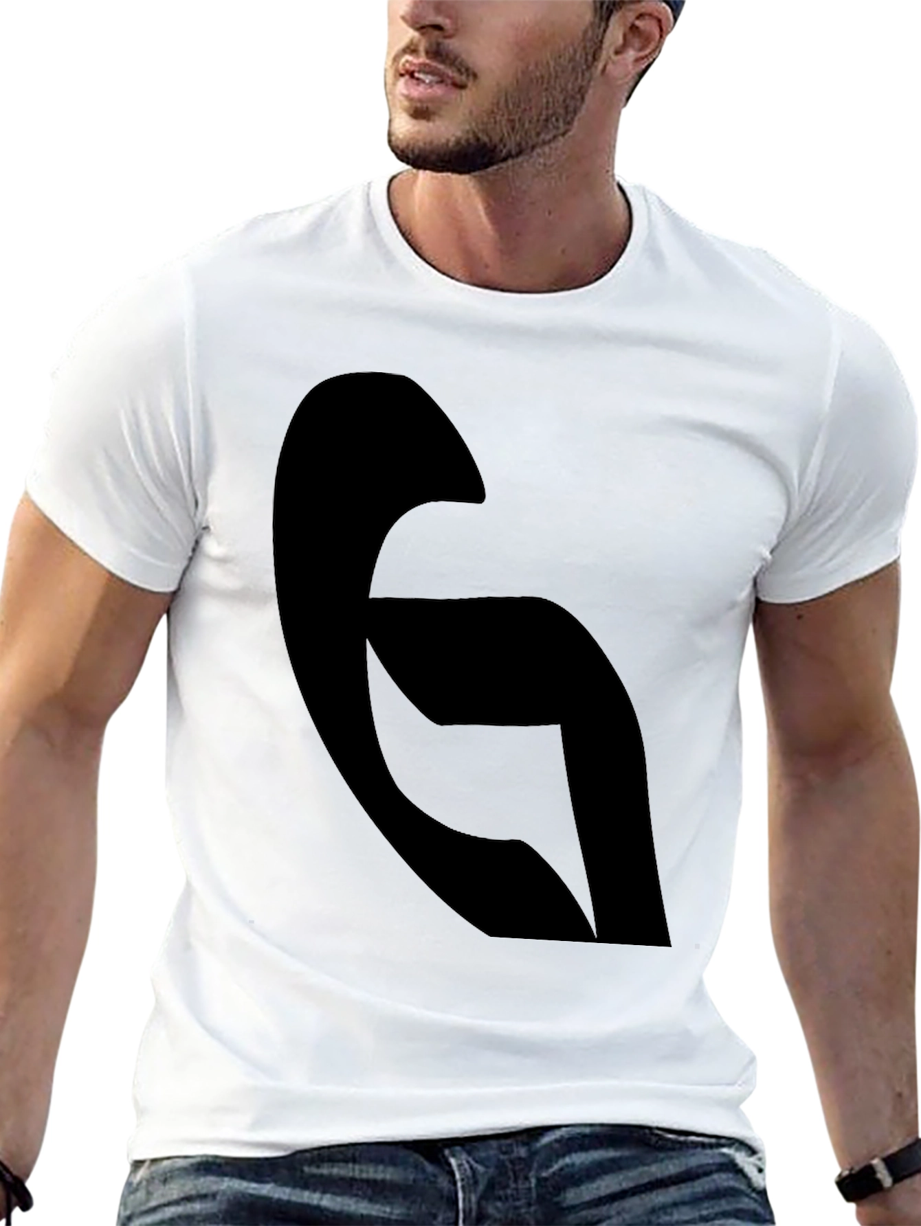 Black Modern Abstract Black Graphic Tee - Casual Style view 13