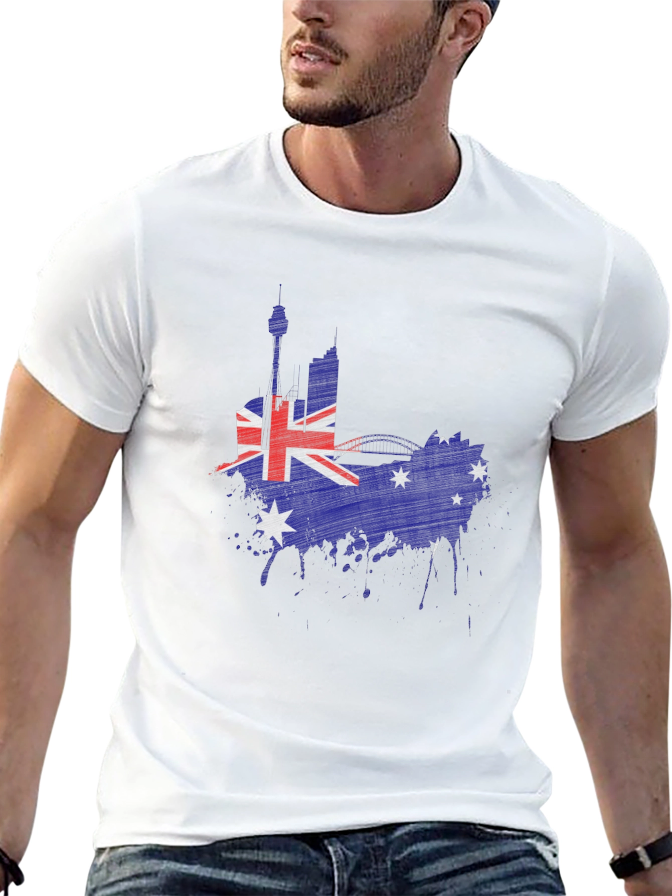 Black Australia Flag Graphic T-Shirt view 13