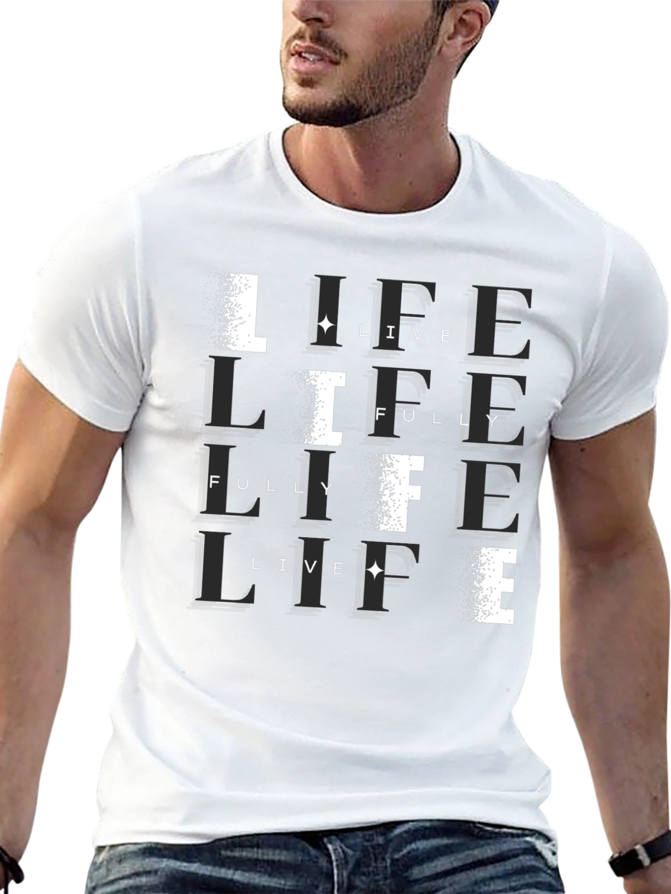 Black Live Life Fully Black T-Shirt view 13
