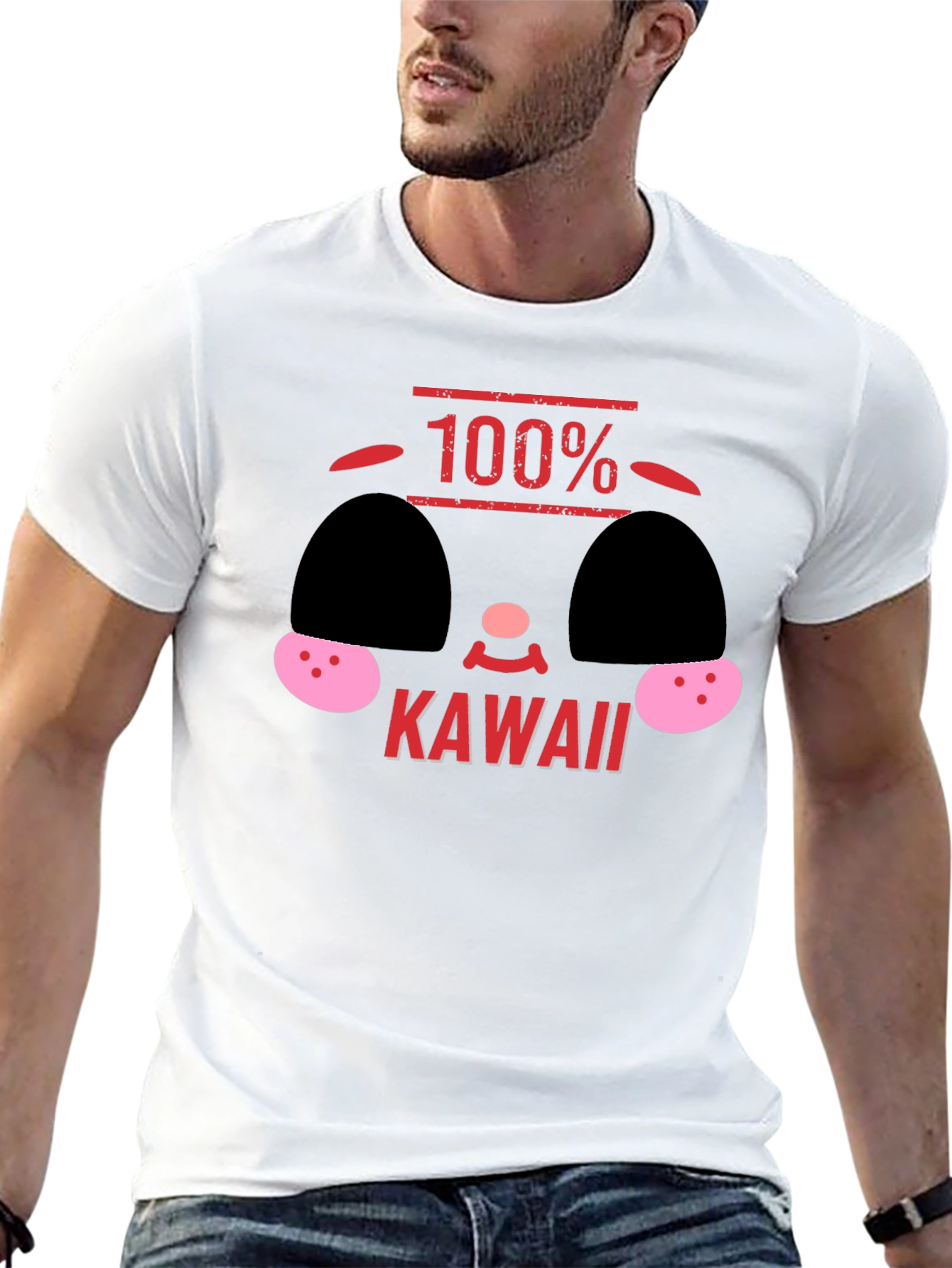 Black 100% Kawaii Graphic T-Shirt - Soft Black Tee view 13