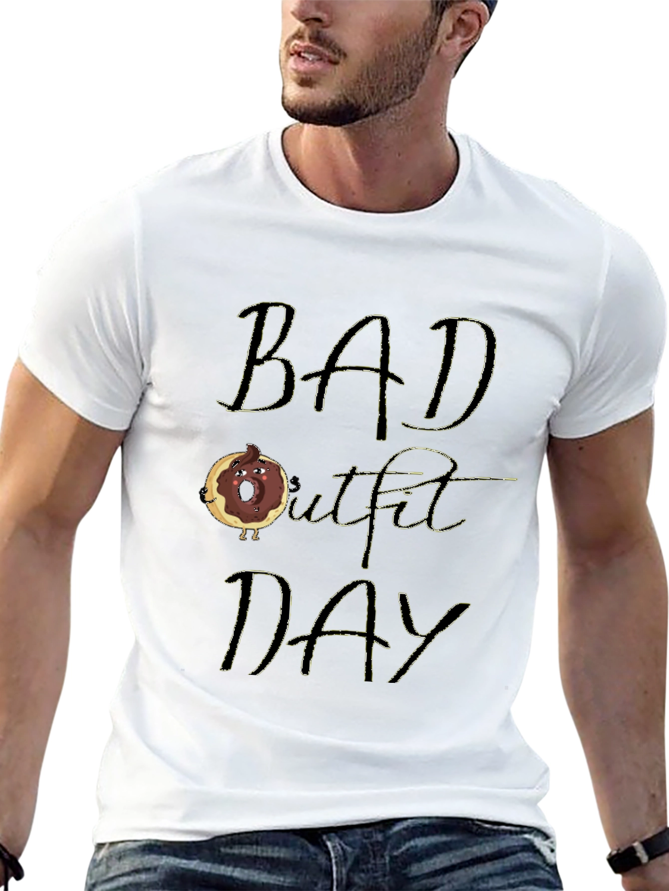 Black Bad Outfit Day Funny T-Shirt view 13