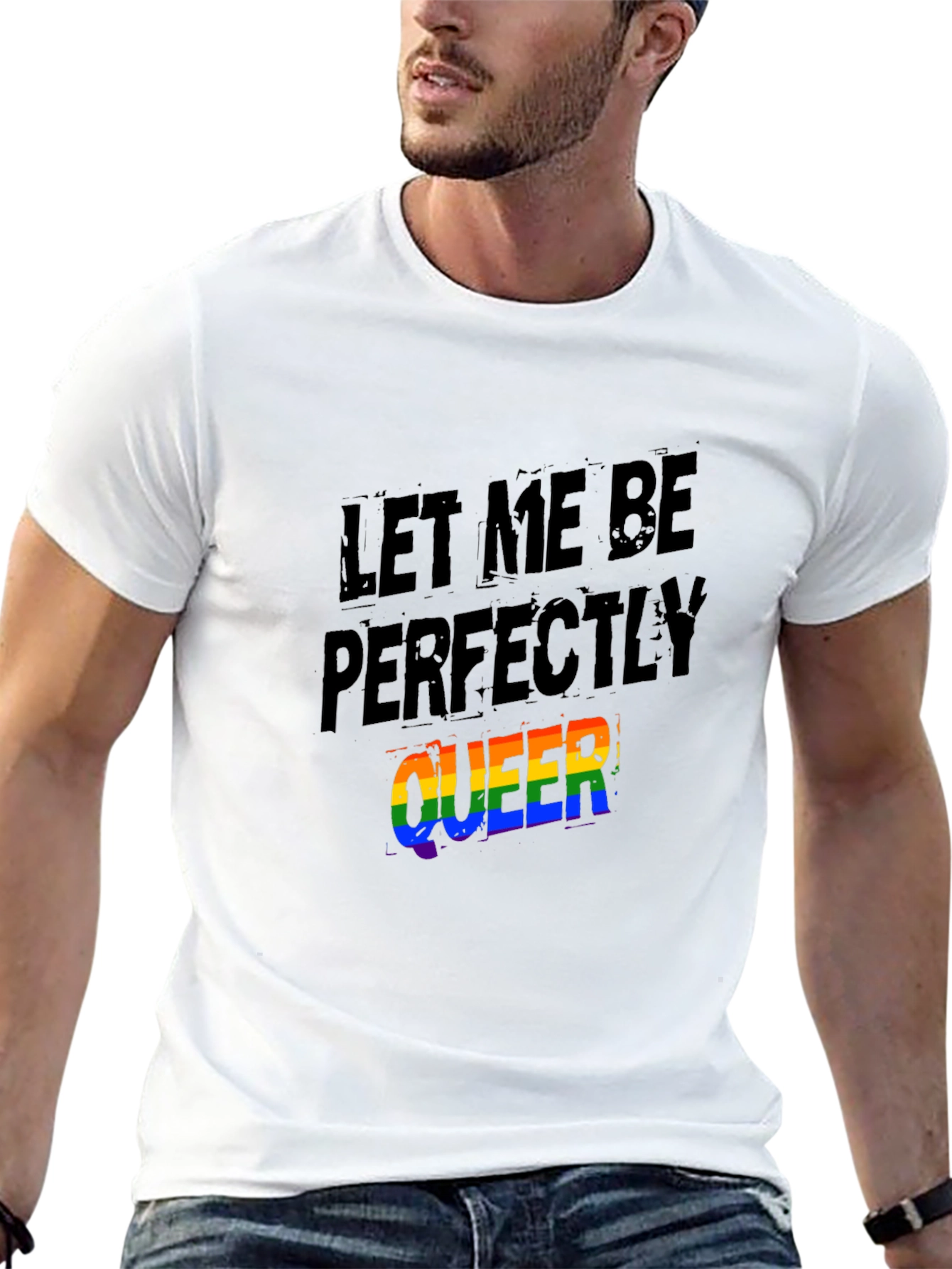 Black Let Me Be Perfectly Queer T-Shirt view 13