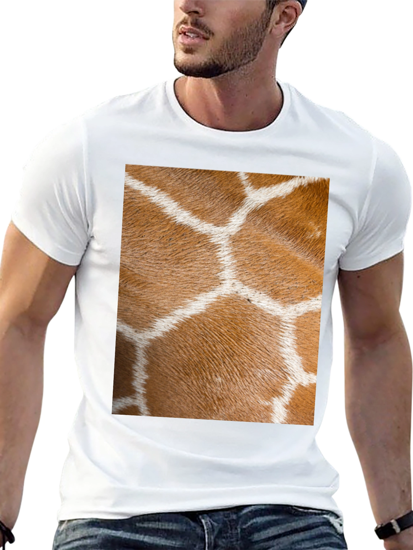 Black Giraffe Print Black T-Shirt view 13